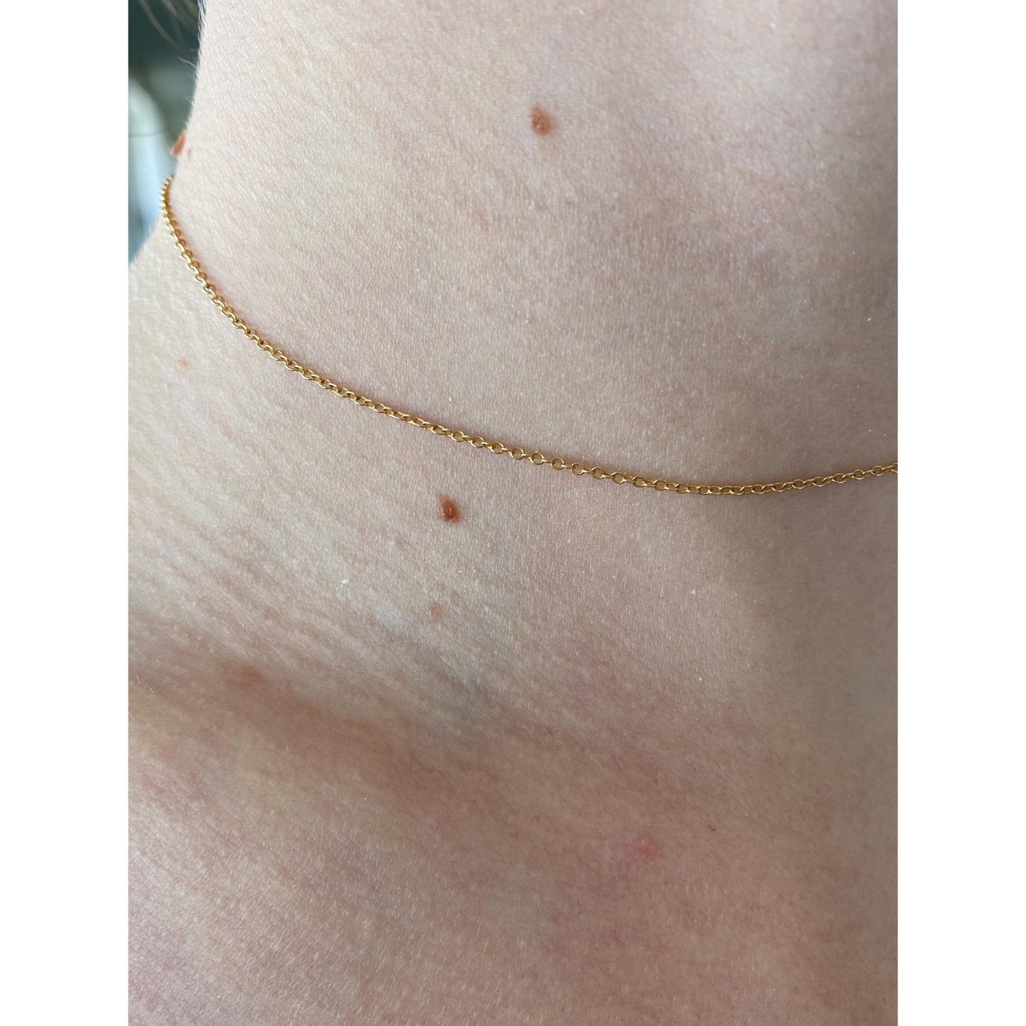 Vintage Solid 10k Yellow Gold Rolo Chain Necklace - 13.25 inches