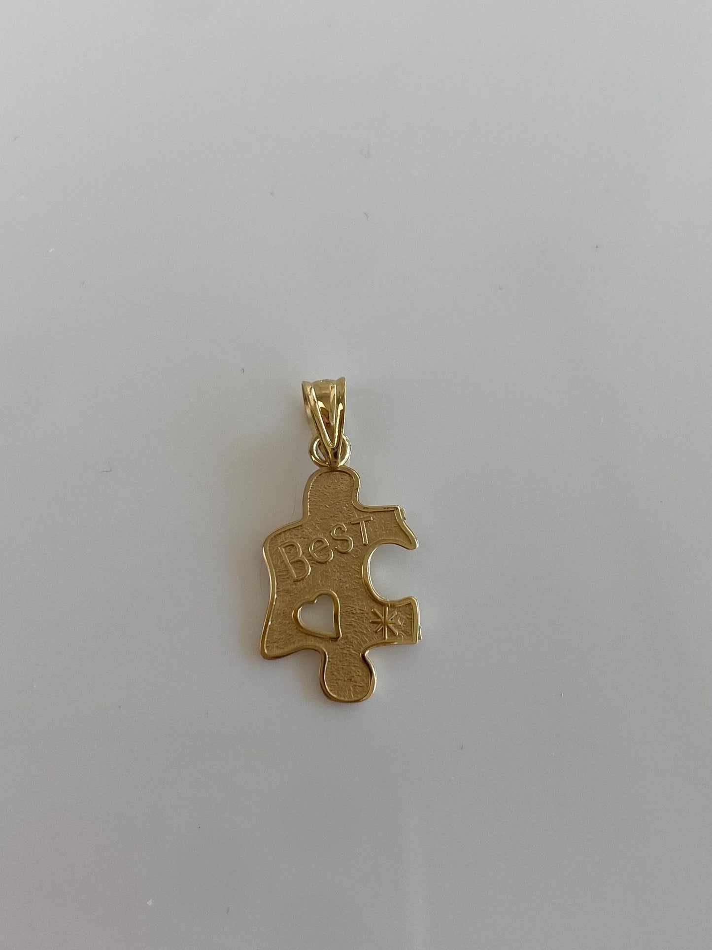 Vintage Solid 14k Yellow Gold 'Best' Puzzle Piece Charm