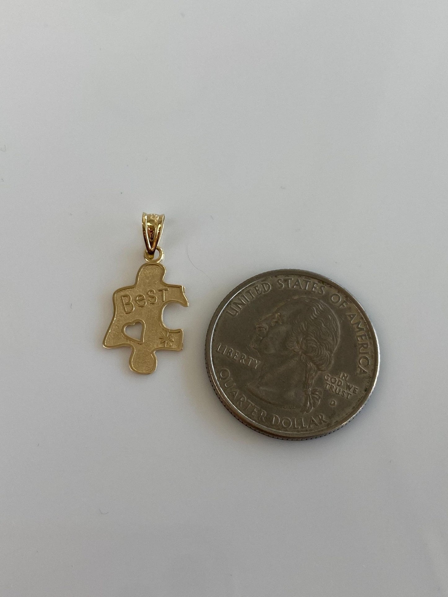 Vintage Solid 14k Yellow Gold 'Best' Puzzle Piece Charm