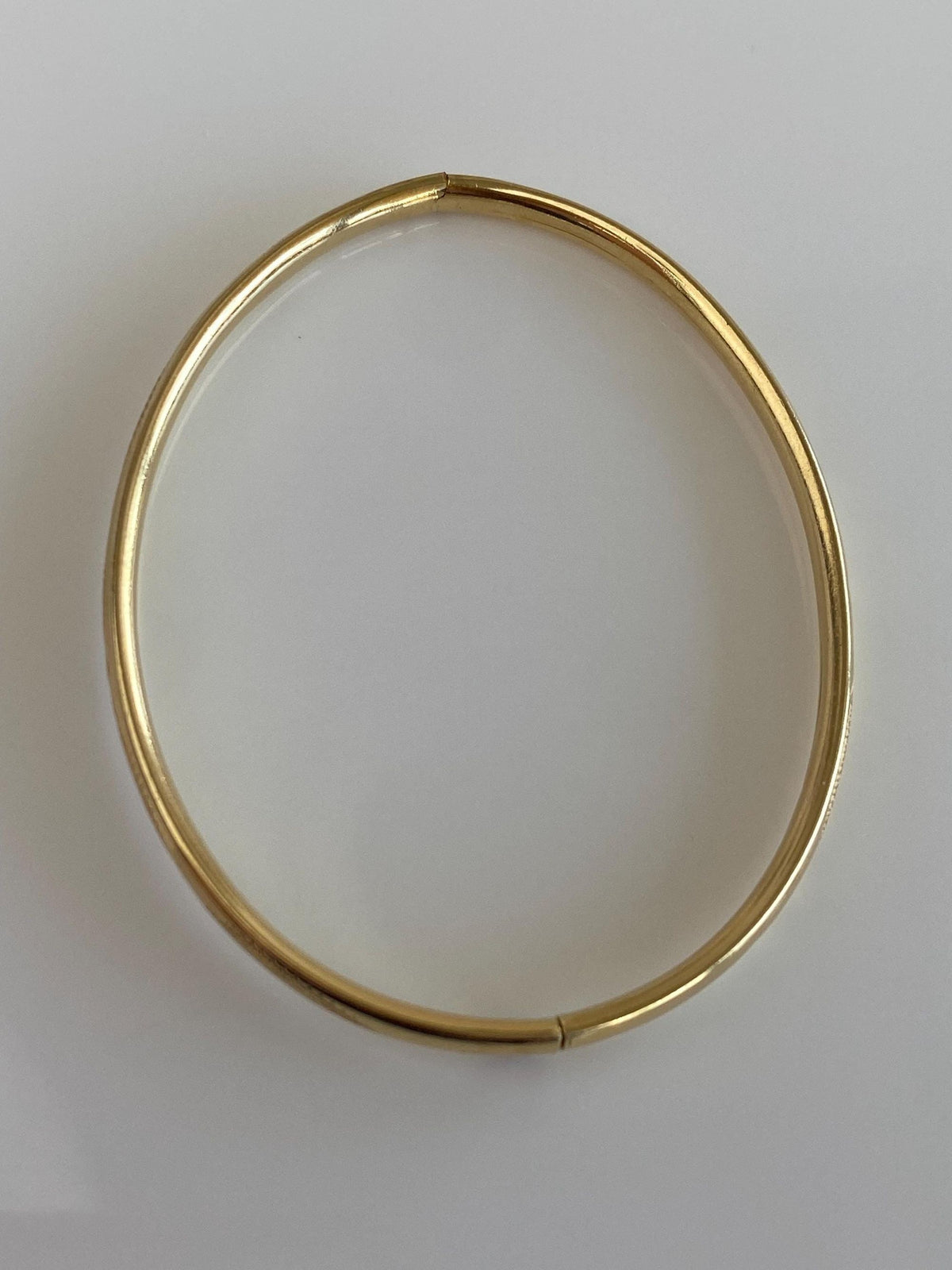 Vintage 14k Yellow Gold Engraved Design Bangle Bracelet - 6 1/2 Inches