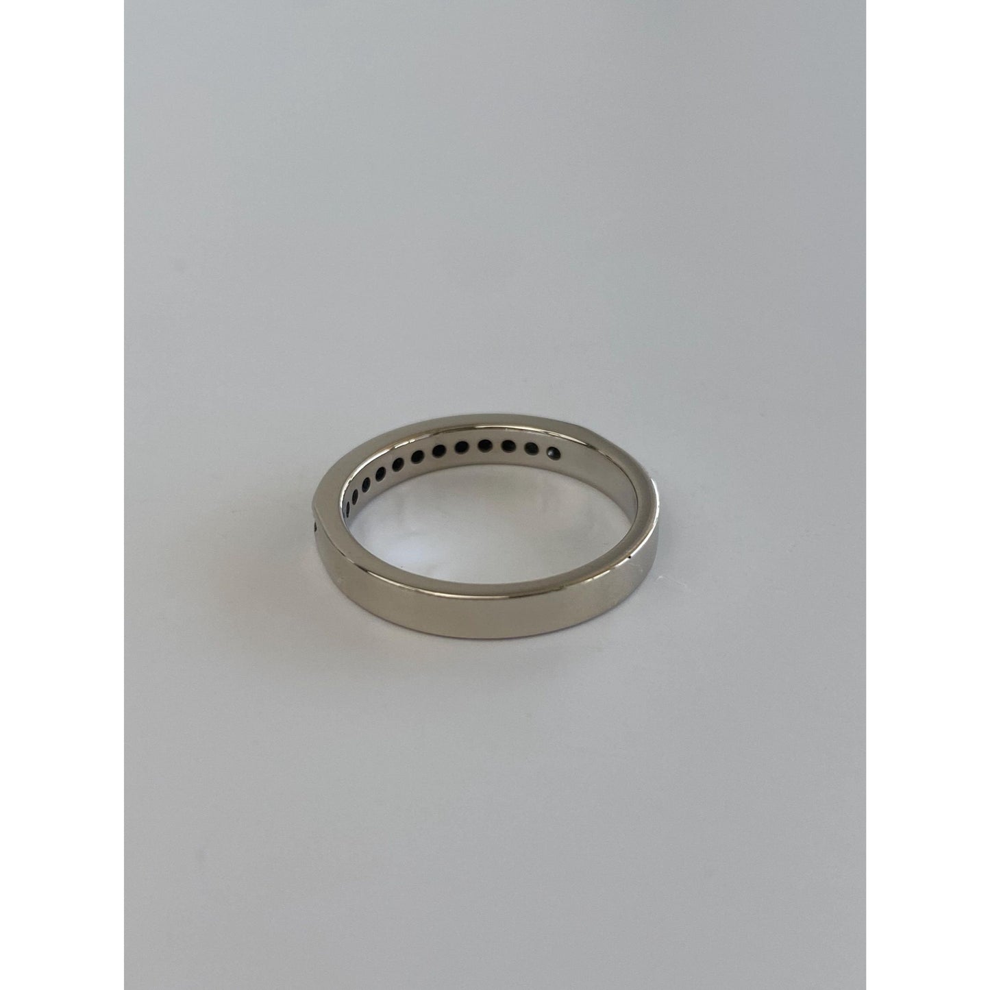 Vintage Solid 14k White Gold Diamond Eternity Ring Band - Size 6.75