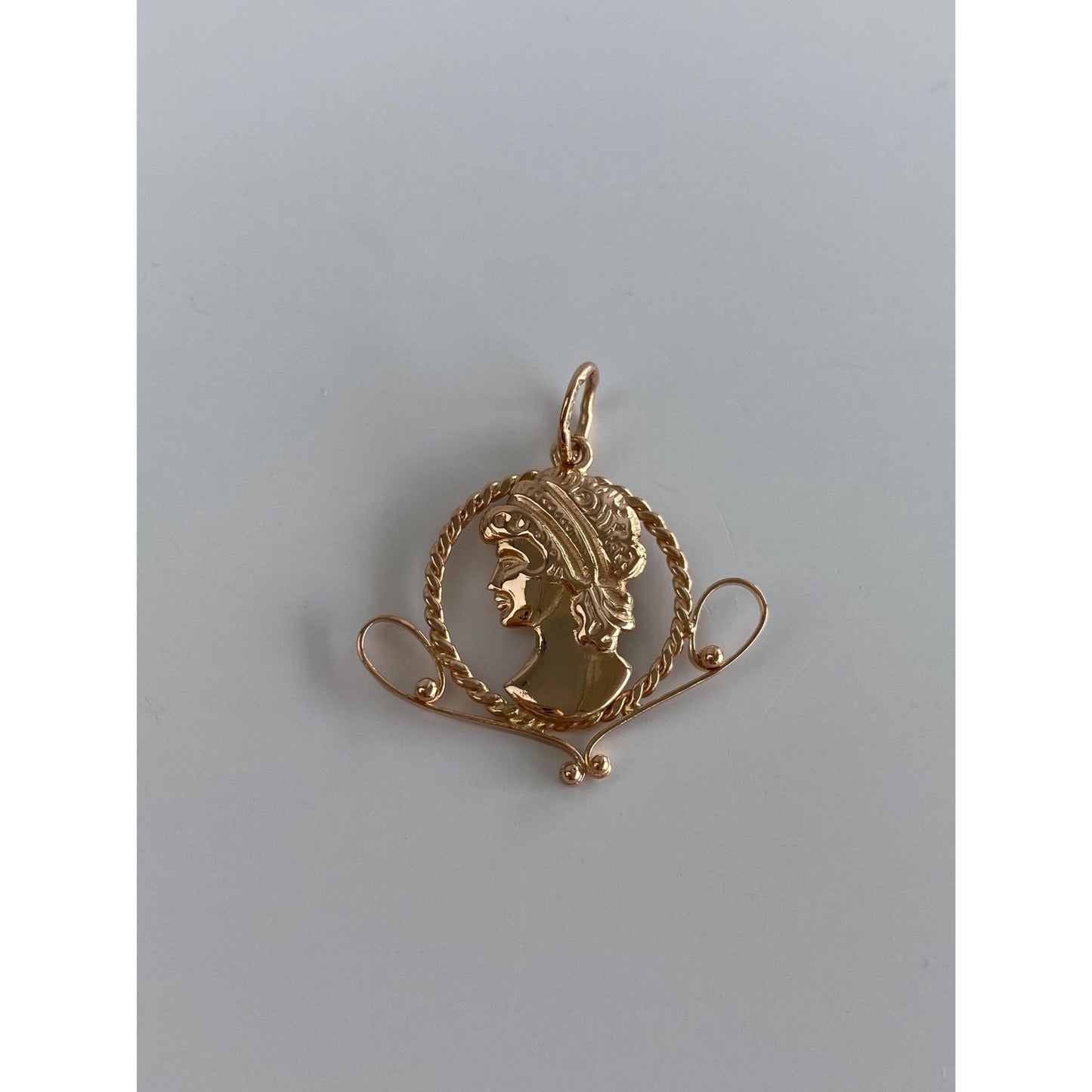 Vintage Solid 14k Rosey Gold Bust Charm