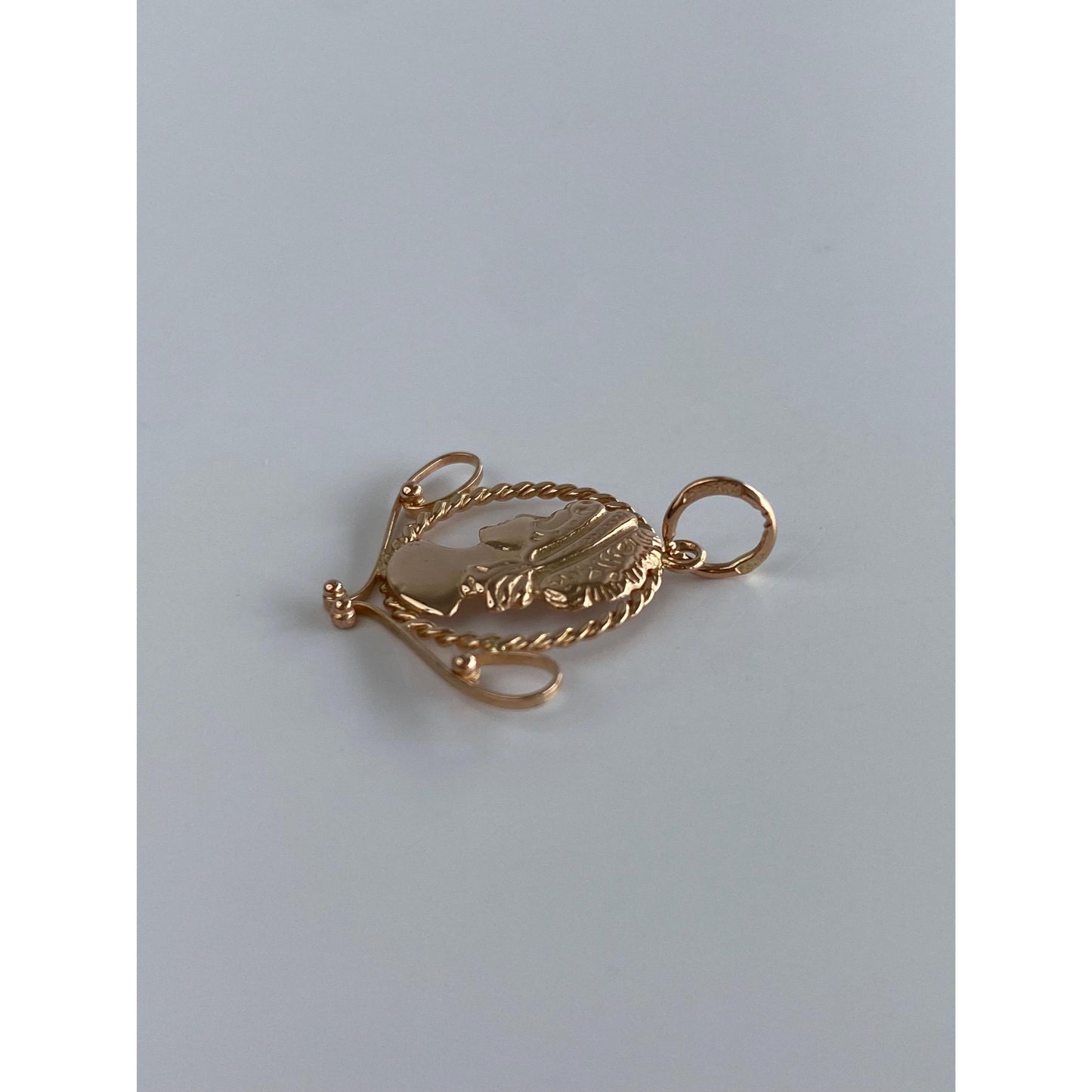 Vintage Solid 14k Rosey Gold Bust Charm