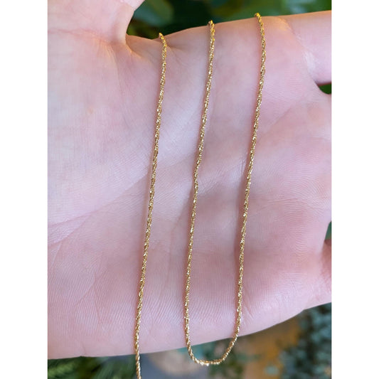 Vintage Solid 14k Yellow Gold Twist Chain Necklace - 20.25 inches