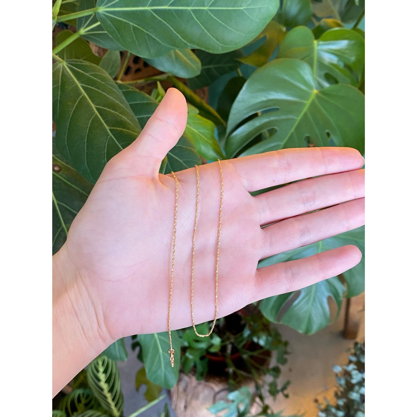 Vintage Solid 14k Yellow Gold Twist Chain Necklace - 20.25 inches