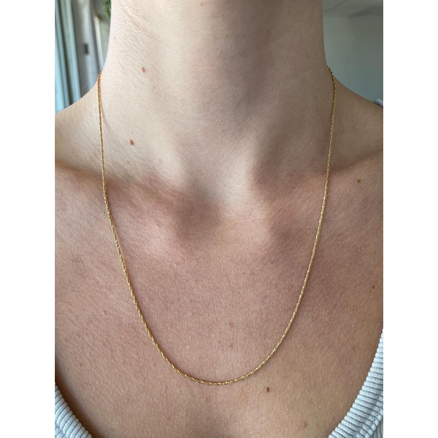 Vintage Solid 14k Yellow Gold Twist Chain Necklace - 20.25 inches