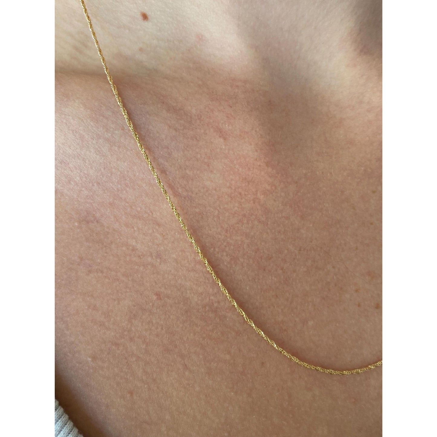 Vintage Solid 14k Yellow Gold Twist Chain Necklace - 20.25 inches