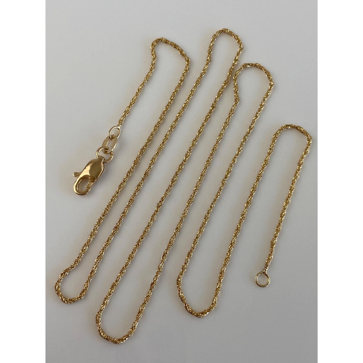Vintage Solid 14k Yellow Gold Twist Chain Necklace - 20.25 inches