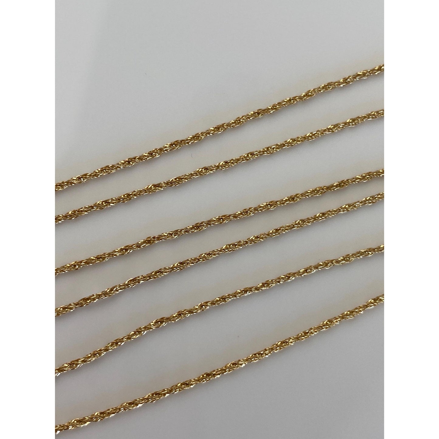 Vintage Solid 14k Yellow Gold Twist Chain Necklace - 20.25 inches