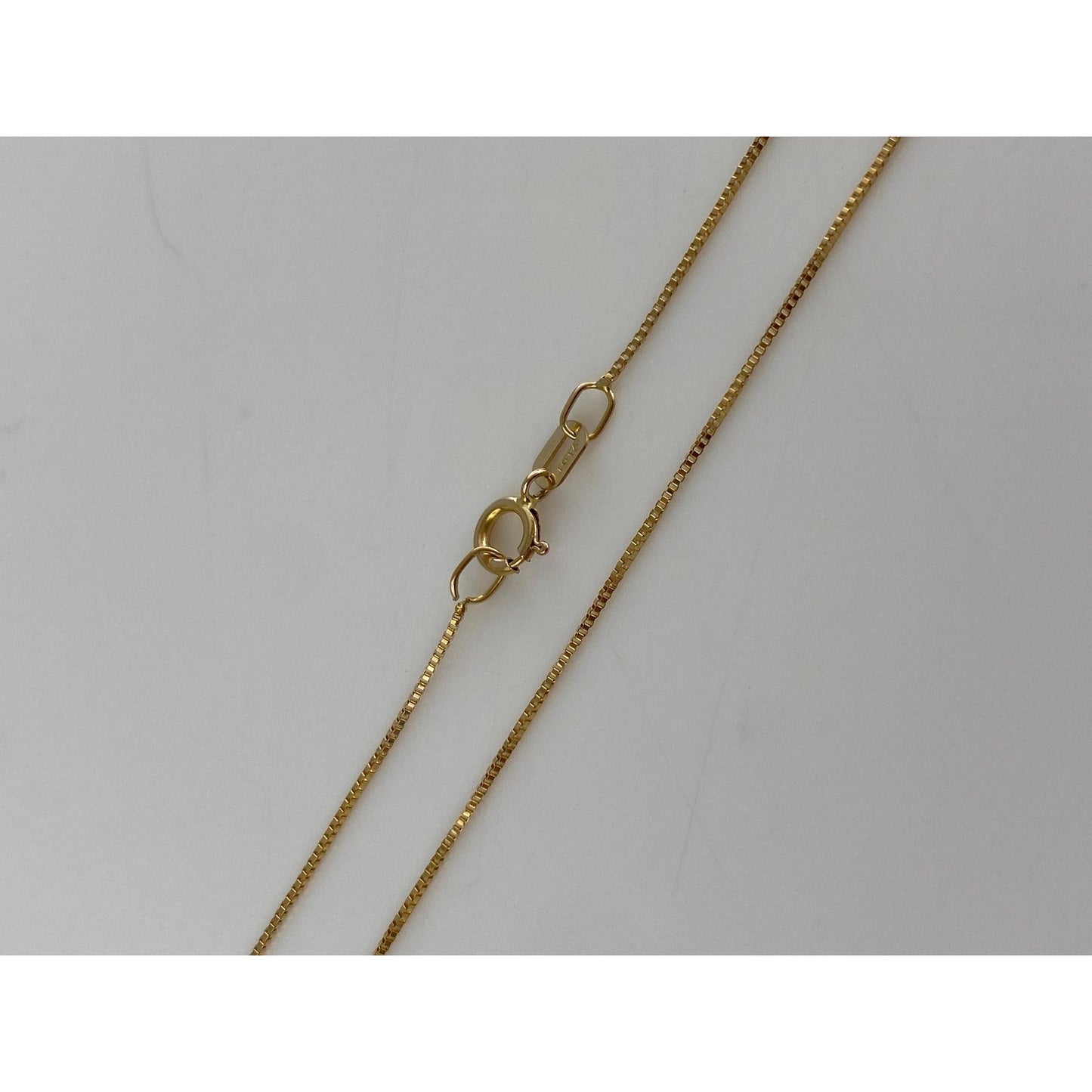 Vintage Solid 14k Yellow Gold Dainty Box Chain Necklace - 18.5 inches