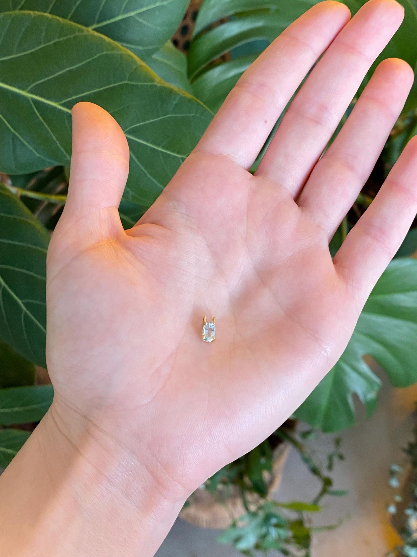 Vintage Solid 14k Yellow Gold Little Topaz Charm