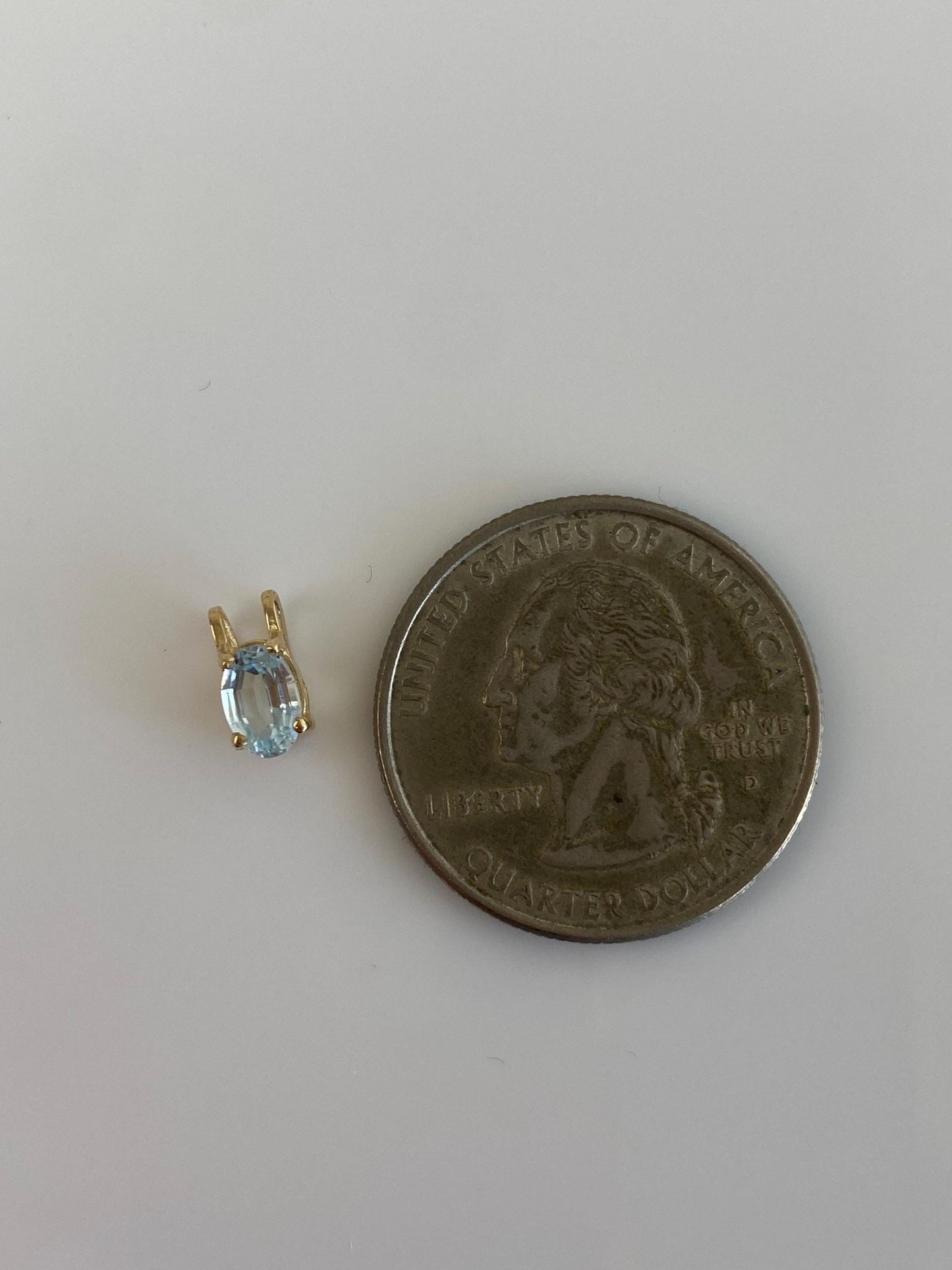 Vintage Solid 14k Yellow Gold Little Topaz Charm