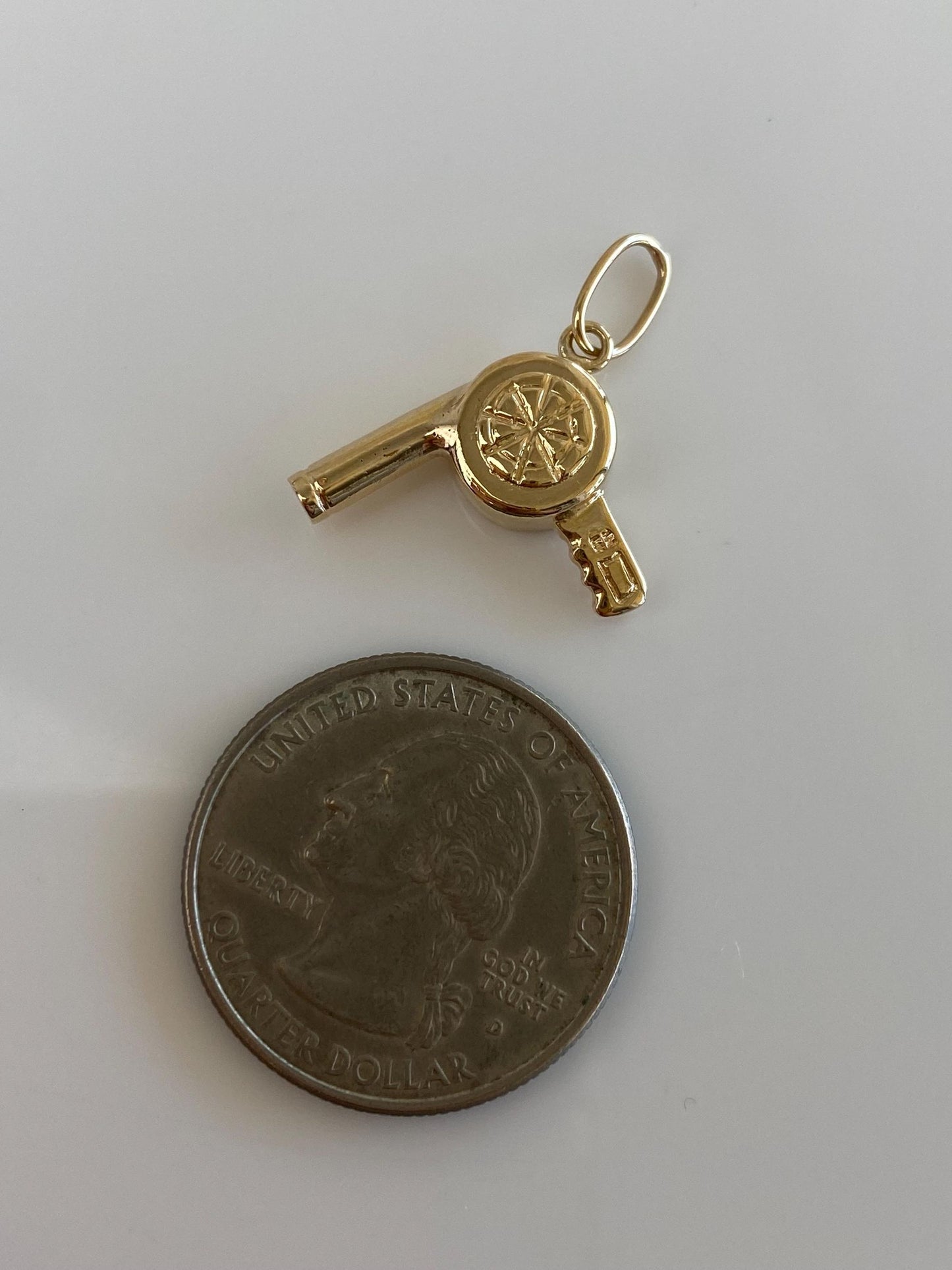 Vintage 14k Yellow Gold Blow Dryer Charm