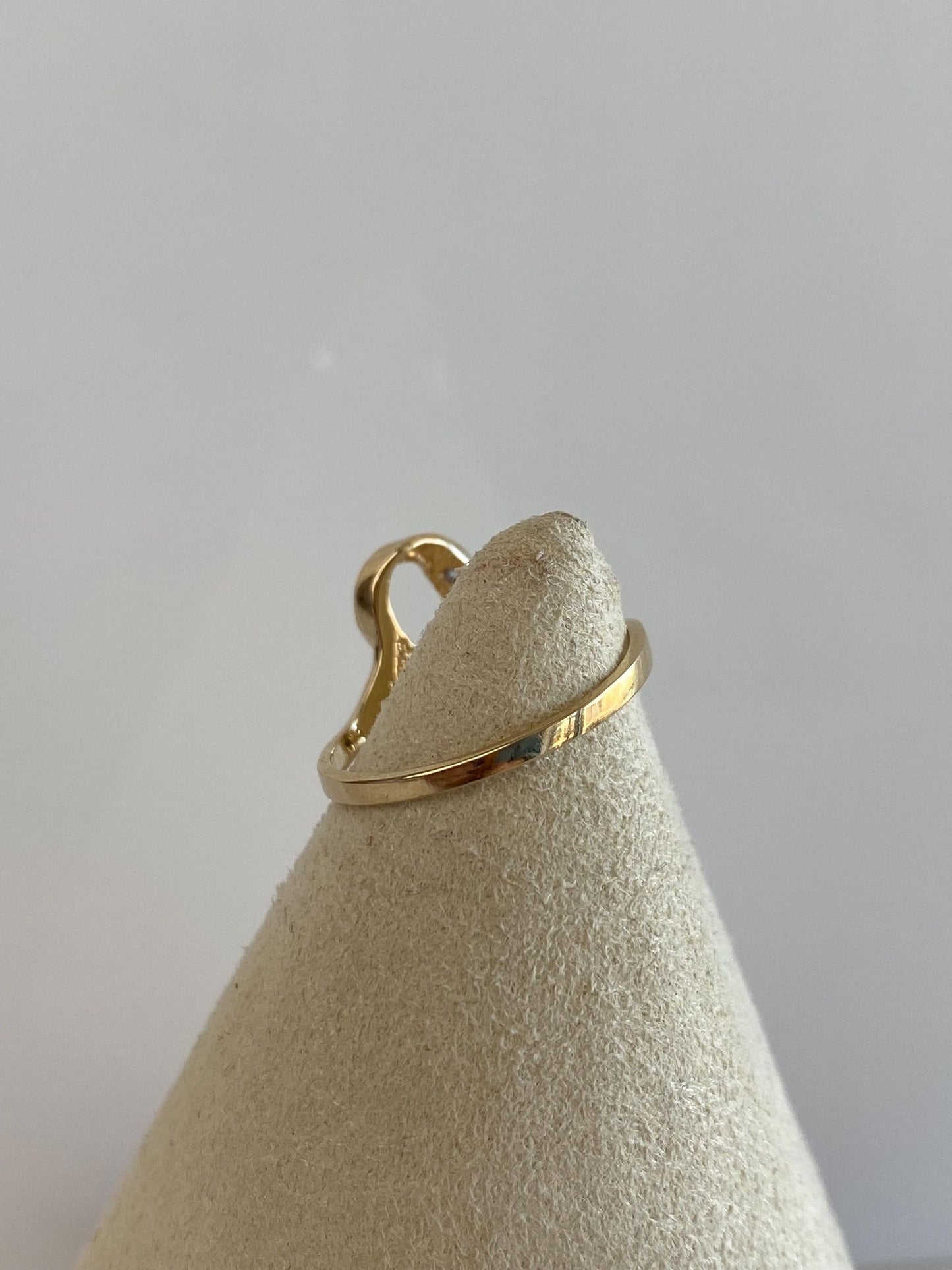 Vintage Solid 14k White & Yellow Gold Diamond Twist Ring - Size 6.75