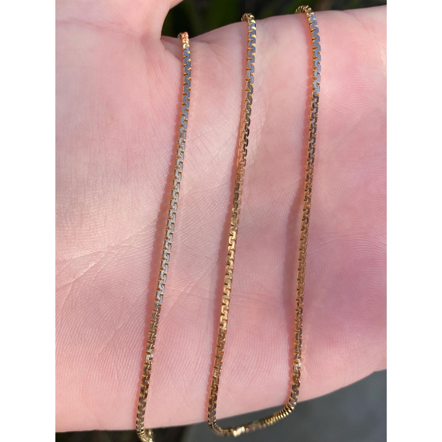 Solid 18k Yellow Gold Box Chain Necklace - 24.25 inches