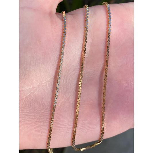 Solid 18k Yellow Gold Box Chain Necklace - 24.25 inches