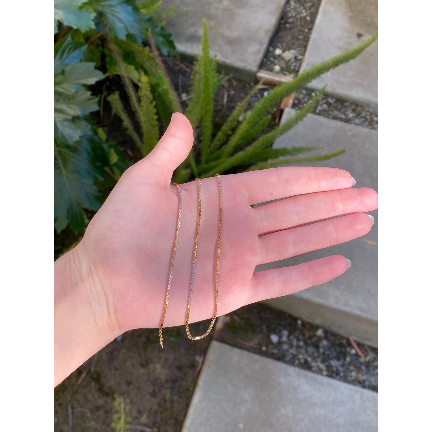 Solid 18k Yellow Gold Box Chain Necklace - 24.25 inches