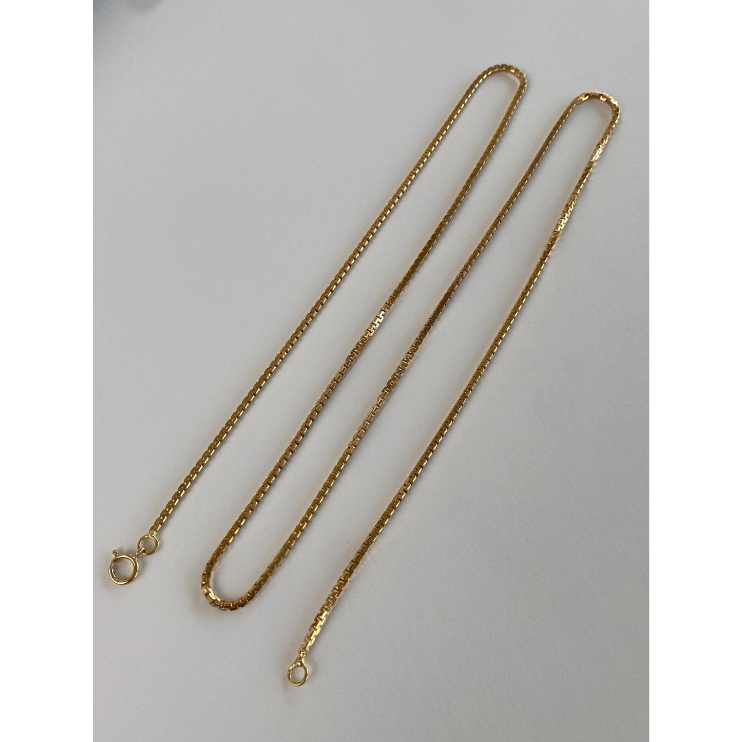 Solid 18k Yellow Gold Box Chain Necklace - 24.25 inches