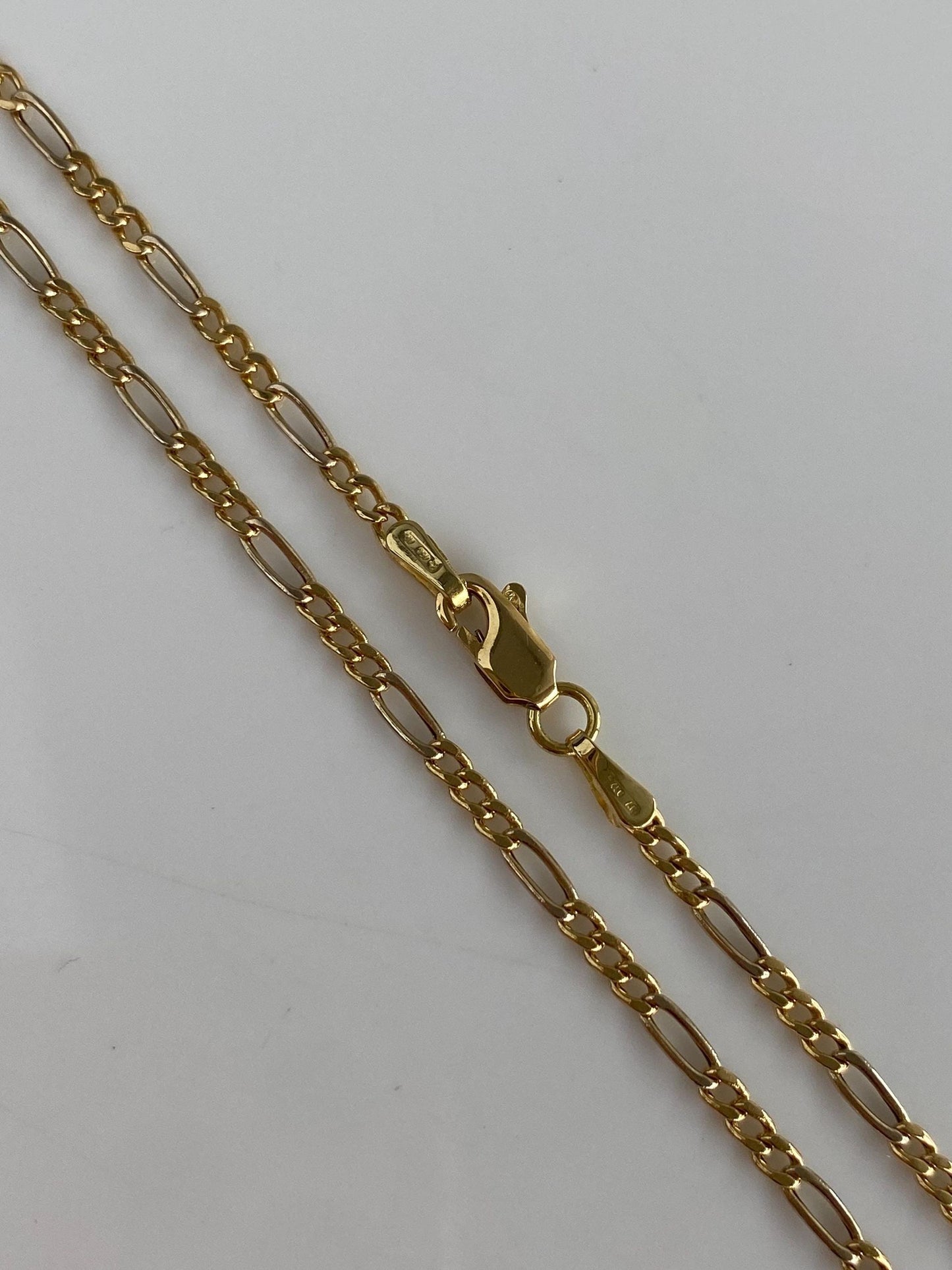 Vintage 18k Yellow Gold Figaro Chain Necklace - 24 inches