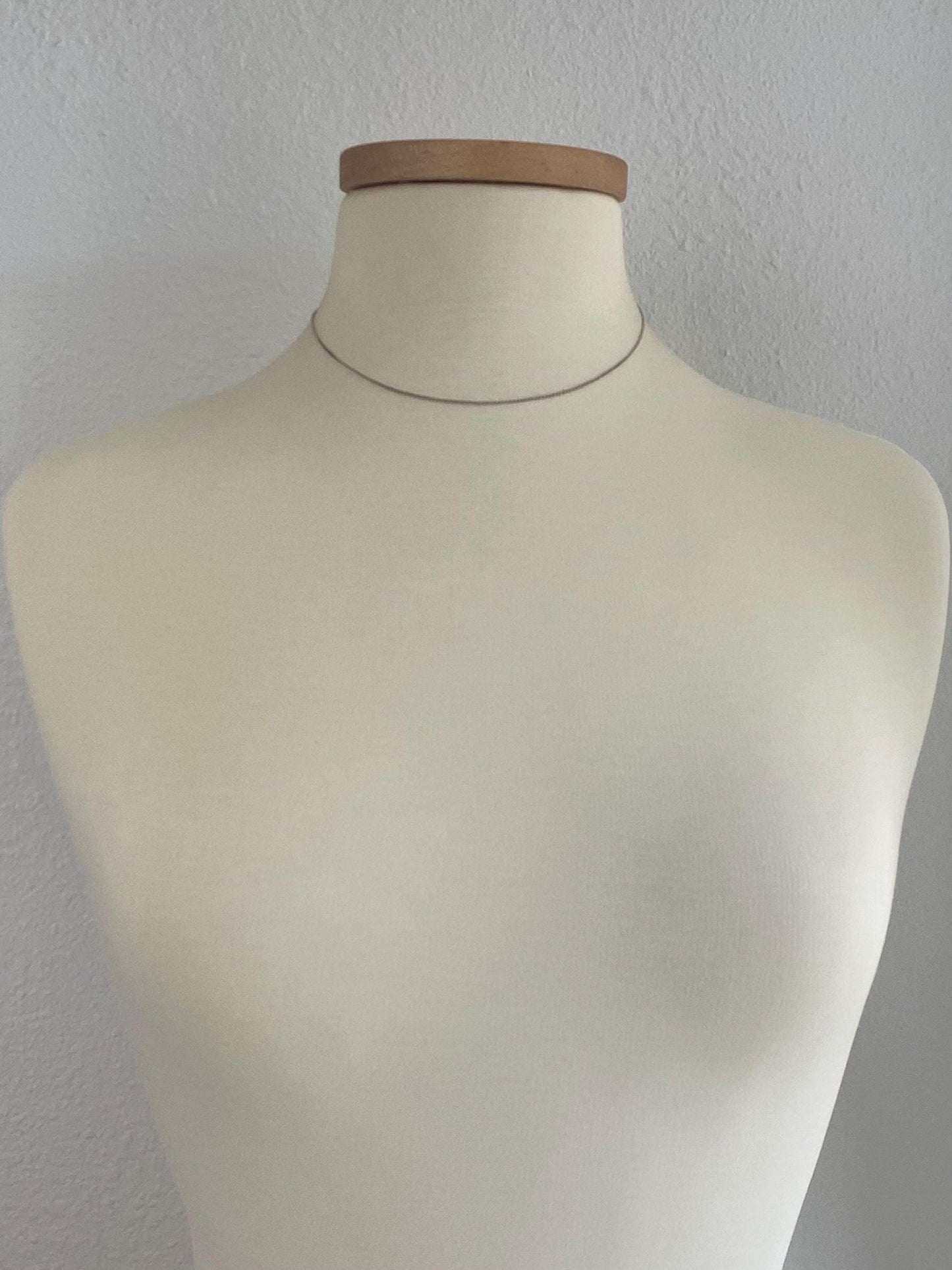 Vintage Solid 14k White Gold Elongated Curb Chain Necklace - 16 inches