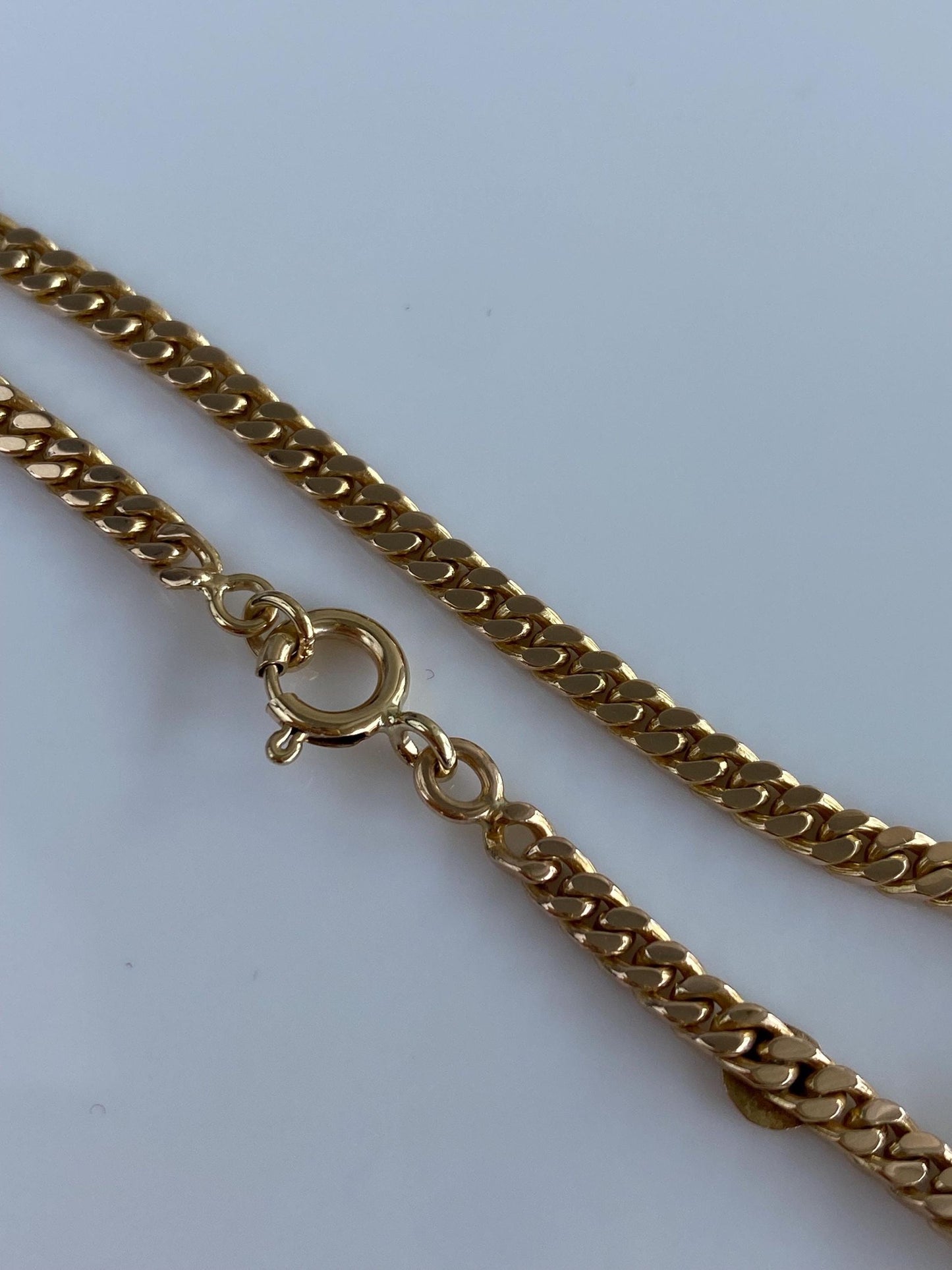 Vintage Solid 12k Yellow Gold Flat Curb Chain Bracelet - 7 inches