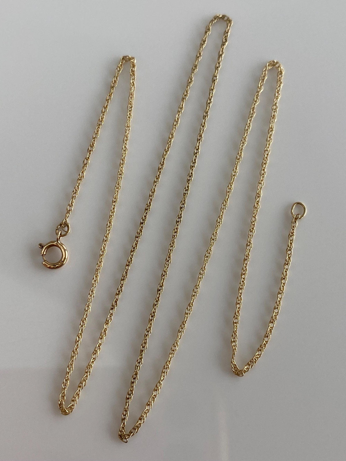 Vintage Solid 10k Yellow Gold Dainty Chain Necklace - 16.25 inches