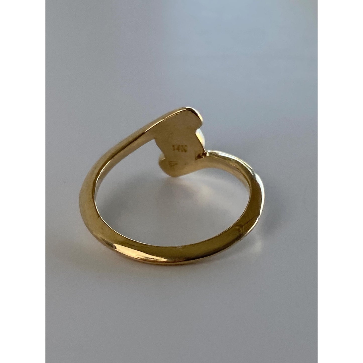 Vintage Solid 14k Yellow Gold Larimar Ring - Size 6.5