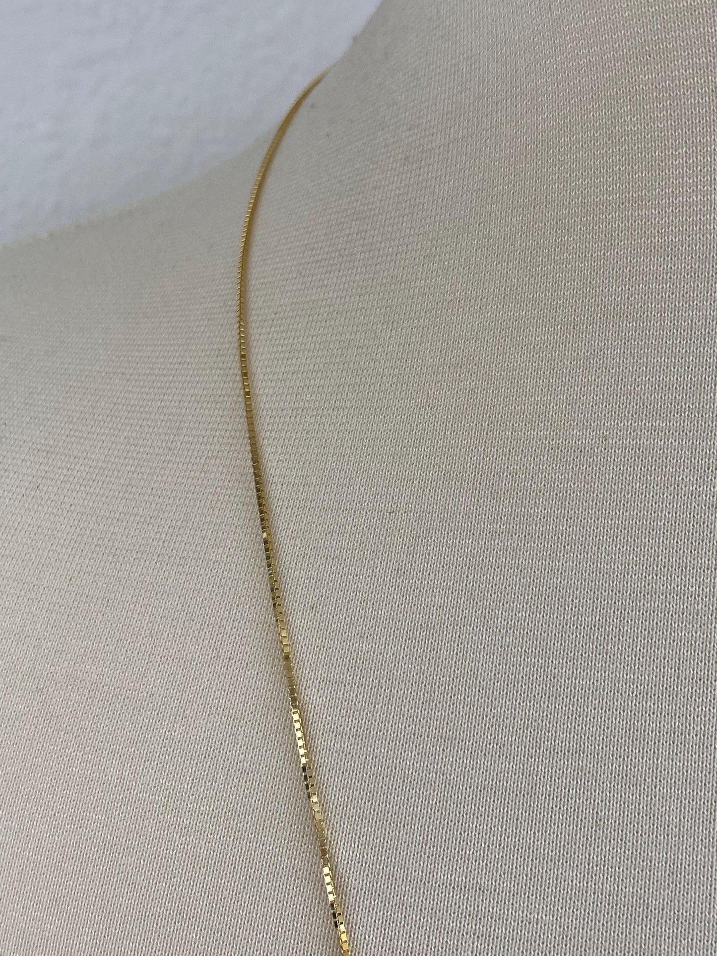 Vintage Solid 14k Yellow Gold Long Box Chain Necklace - 30.5 inches