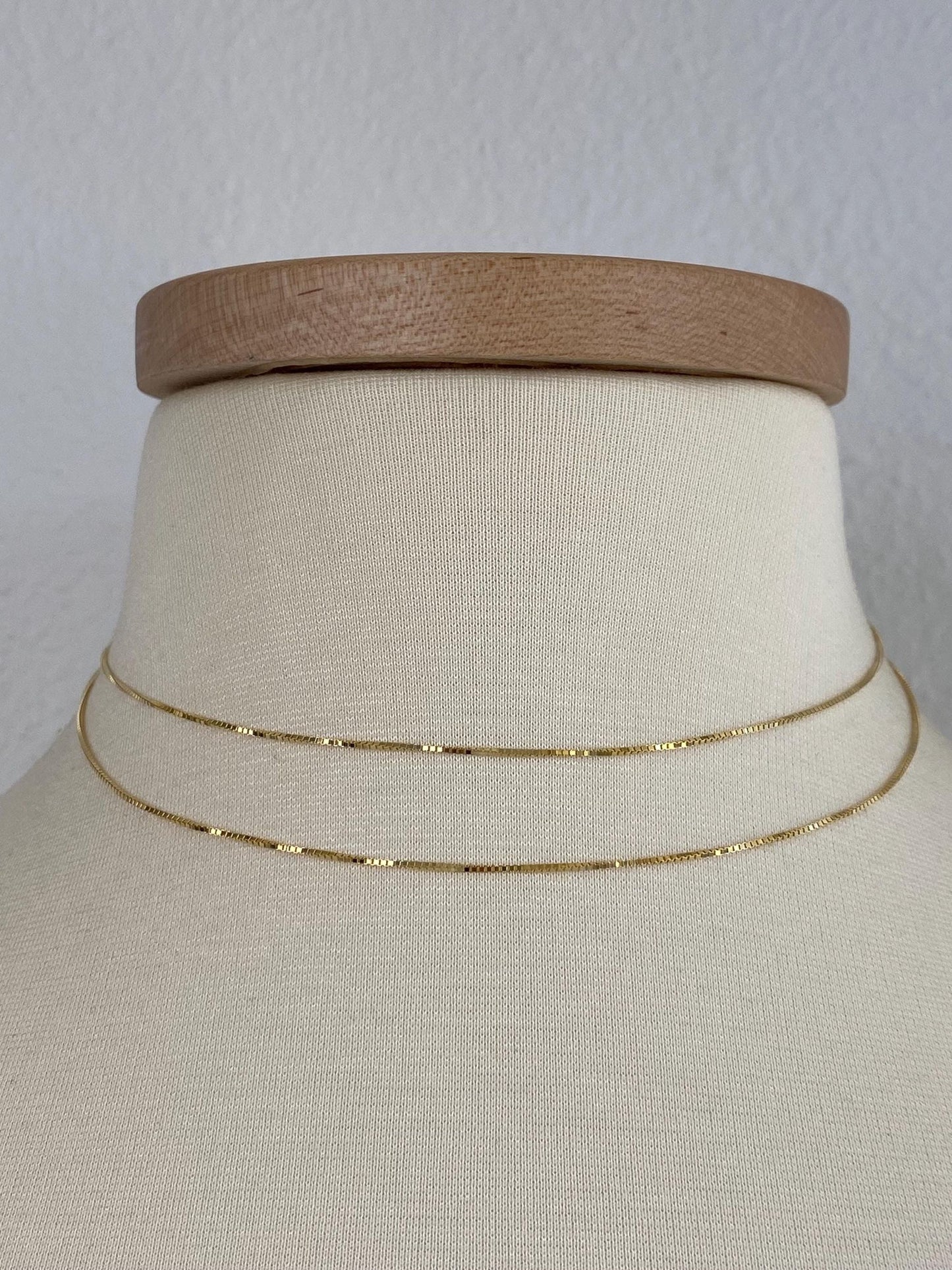 Vintage Solid 14k Yellow Gold Long Box Chain Necklace - 30.5 inches