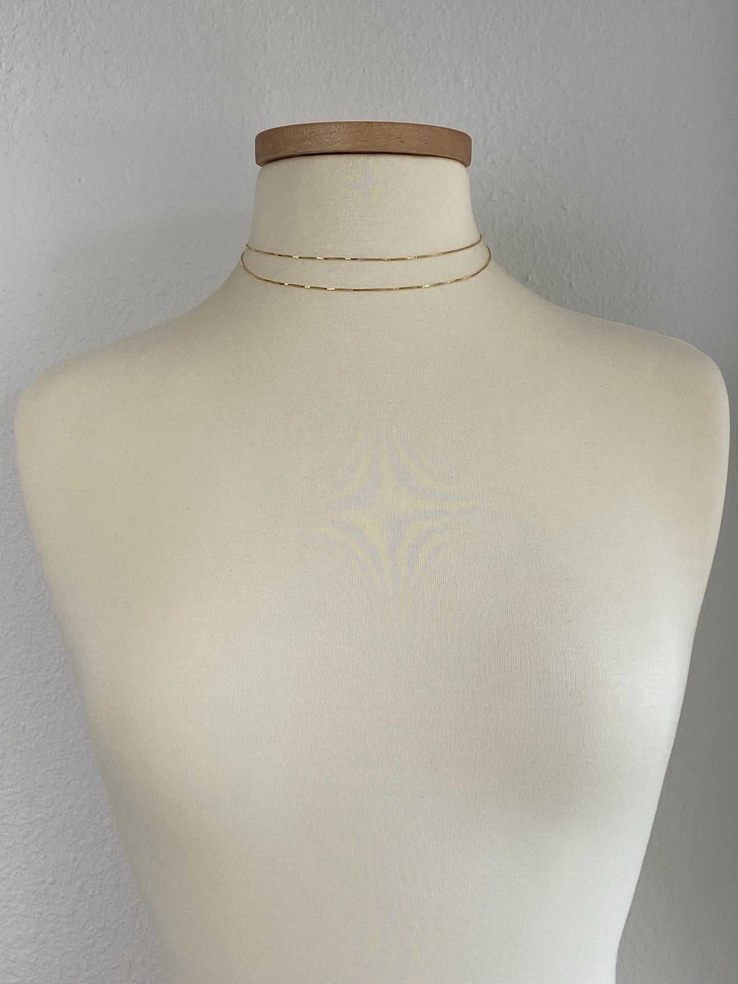 Vintage Solid 14k Yellow Gold Long Box Chain Necklace - 30.5 inches