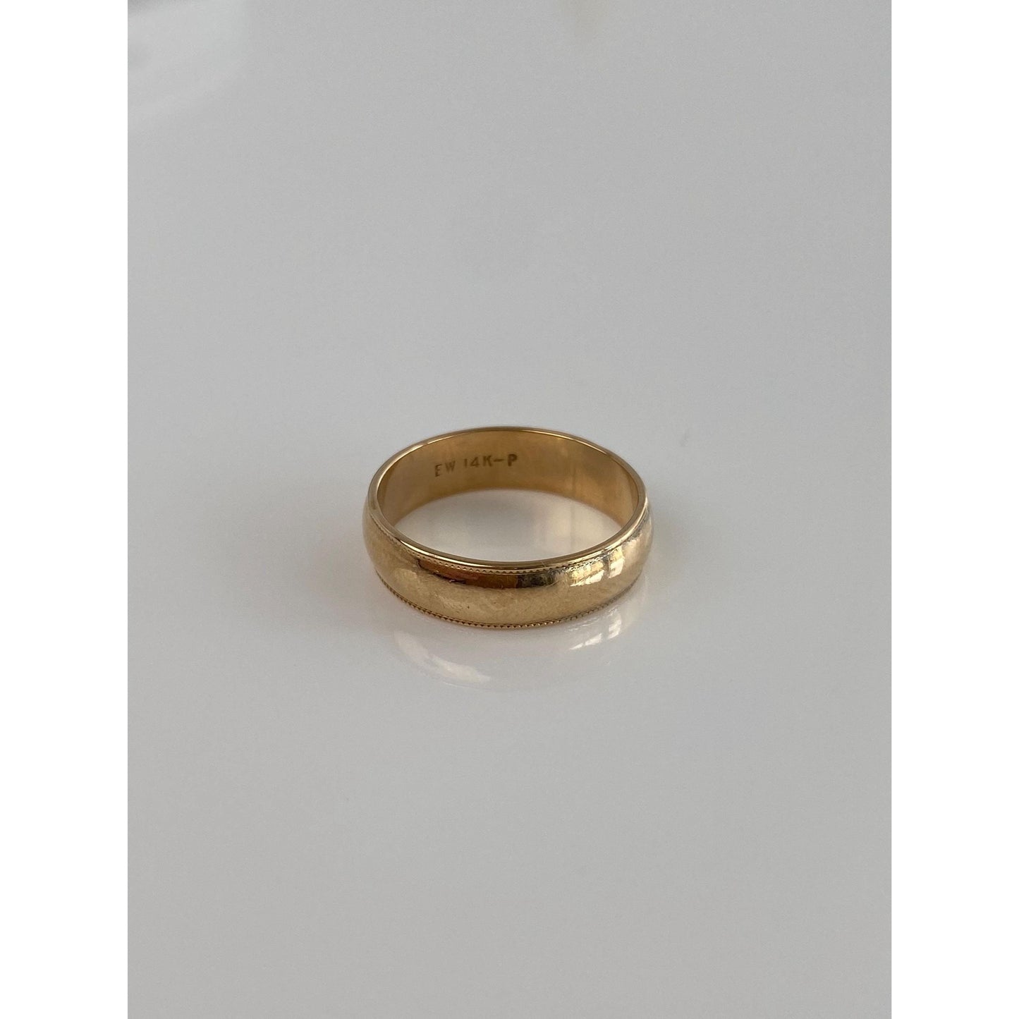 Vintage Solid 14k Yellow Gold Milgrain Ring Band - Size 5.75