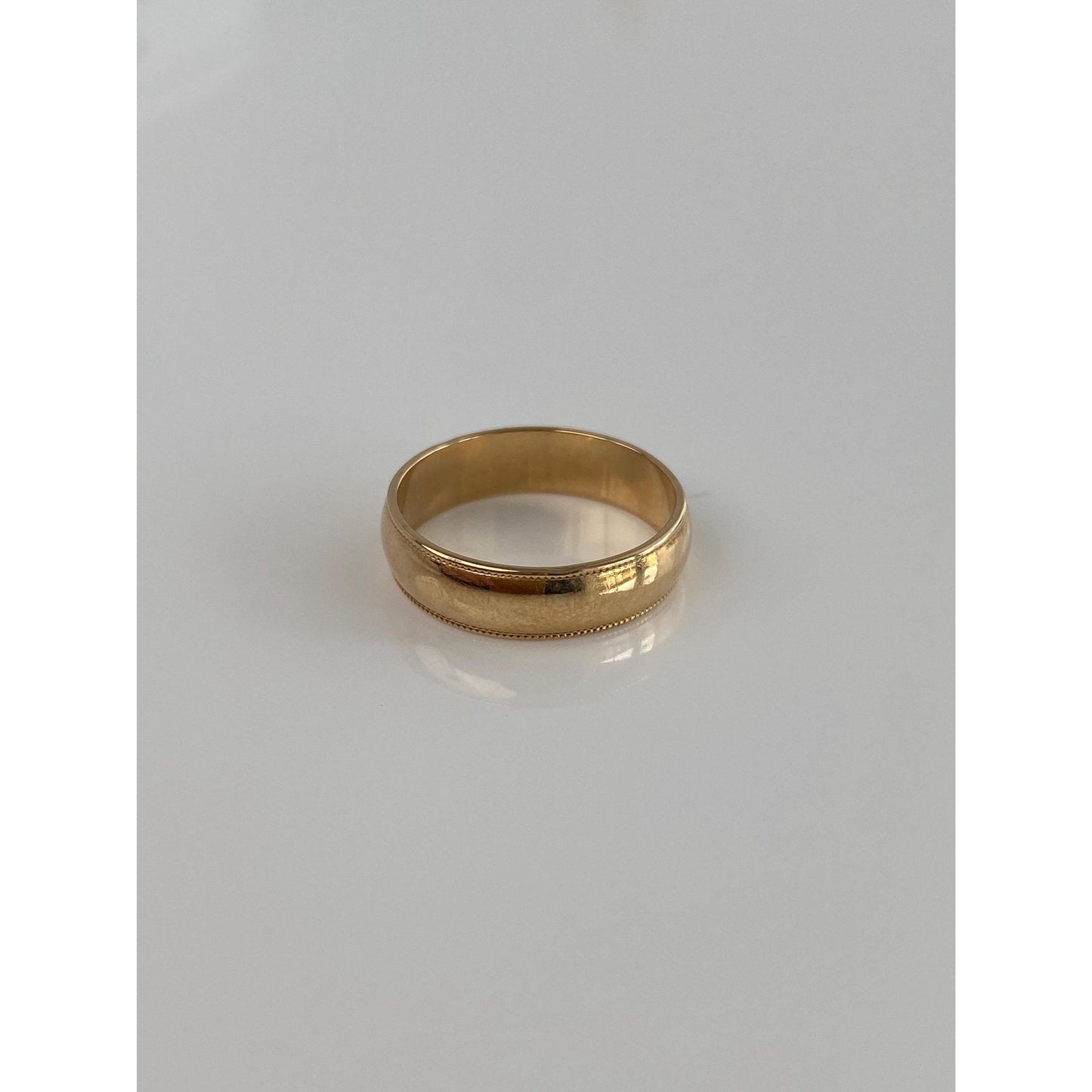 Vintage Solid 14k Yellow Gold Milgrain Ring Band - Size 5.75