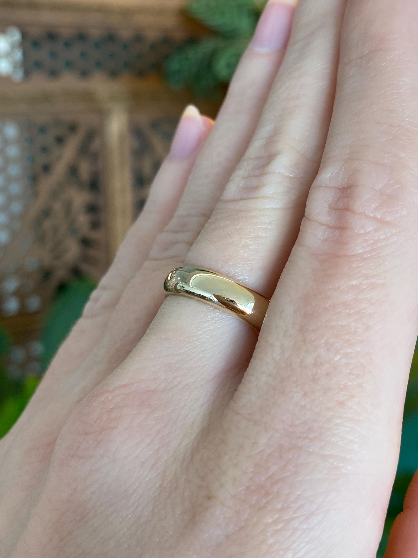 Vintage Solid 14k Yellow Gold Ring Band - Size 7.5