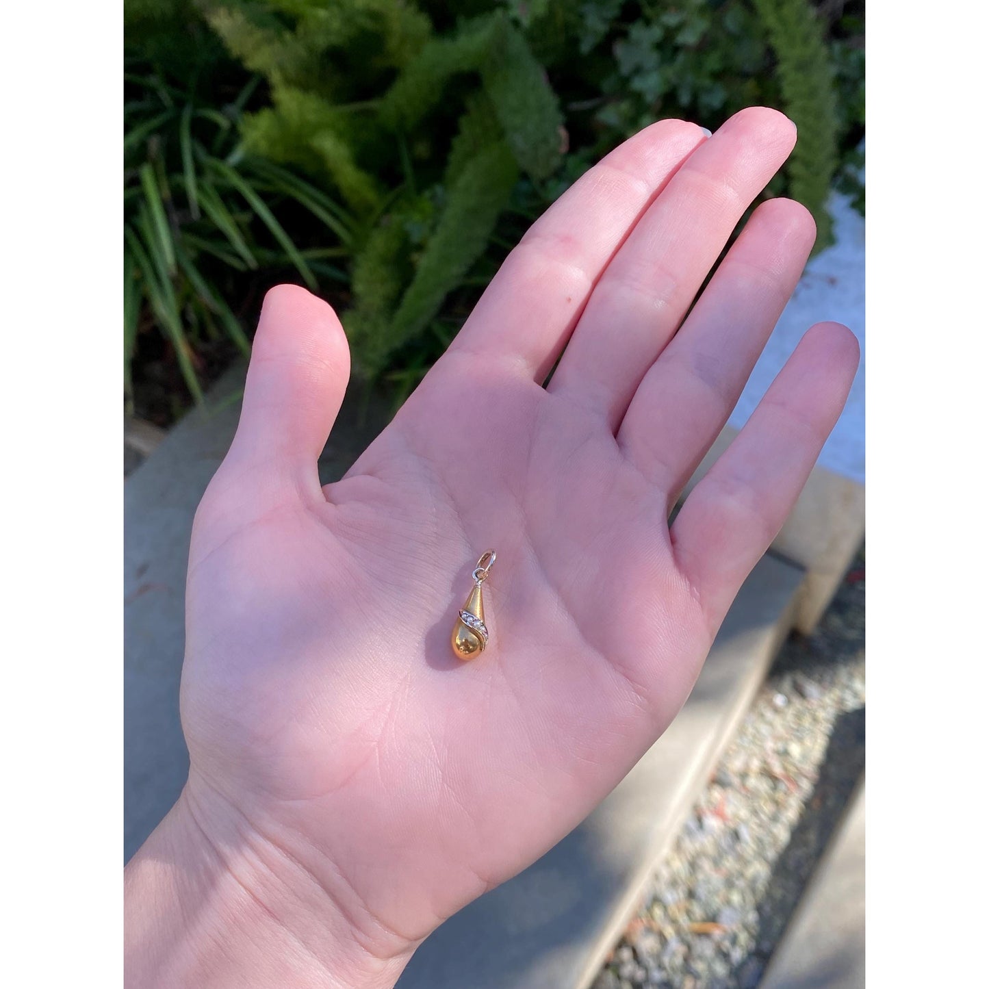 Vintage Solid 14k Yellow Gold Seed Pearl Teardrop Stick Pin Conversion Charm