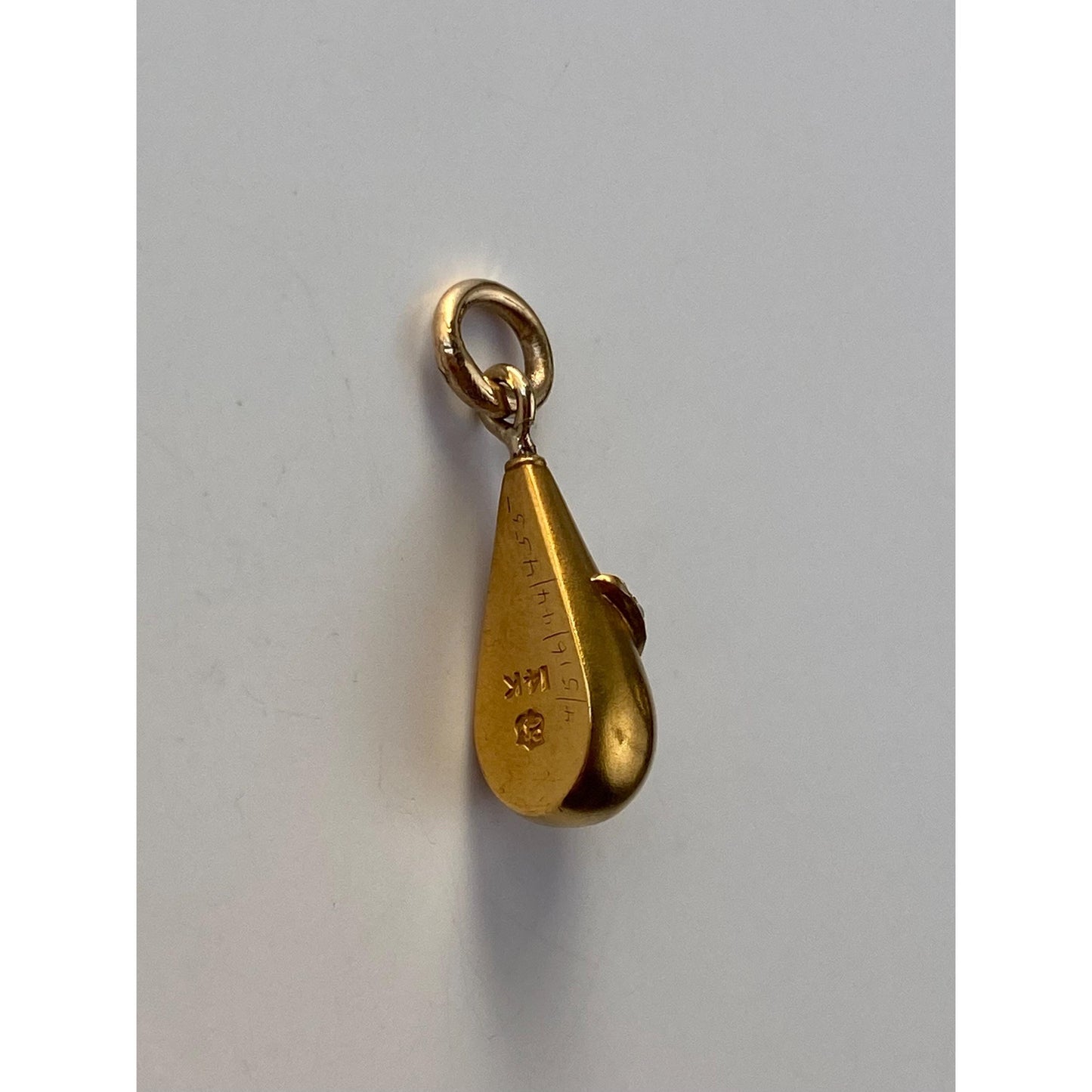 Vintage Solid 14k Yellow Gold Seed Pearl Teardrop Stick Pin Conversion Charm