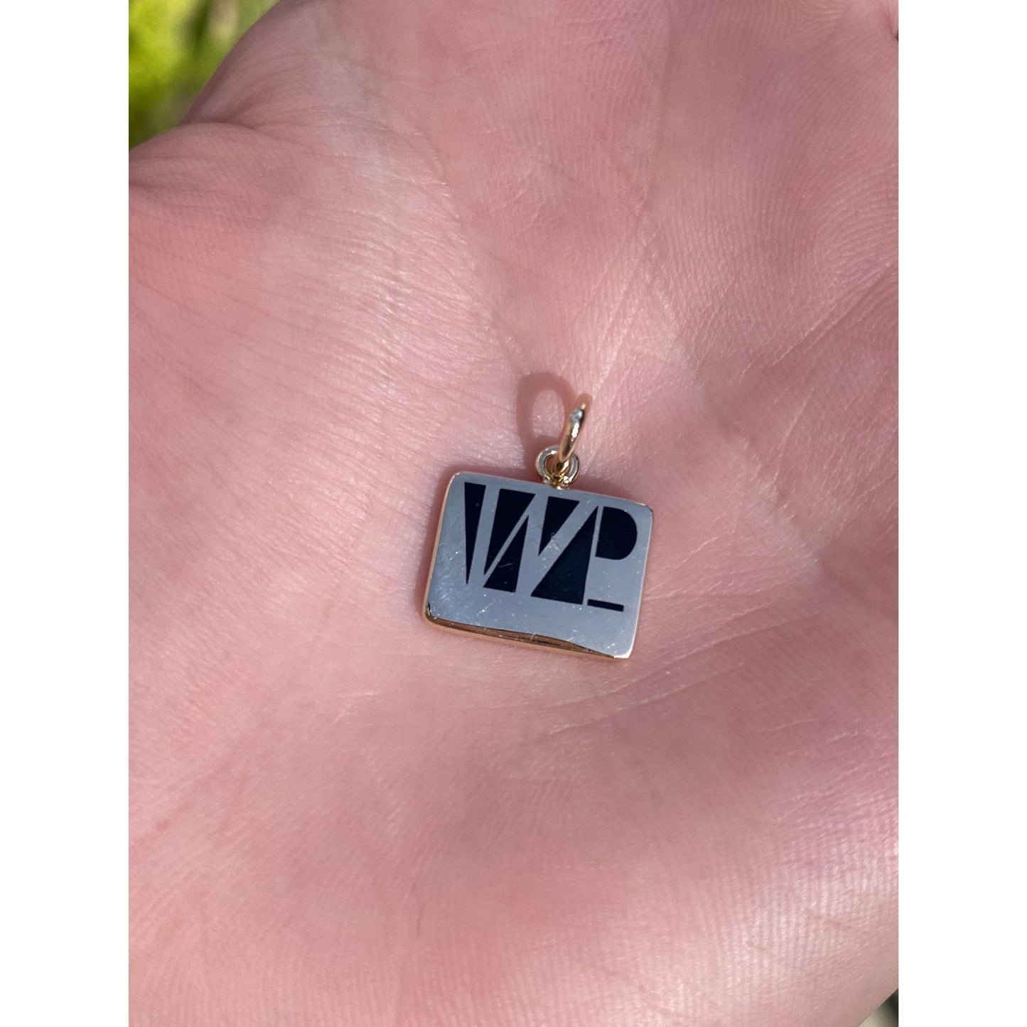 Vintage Solid 10k Yellow Gold Black Enamel WP Charm