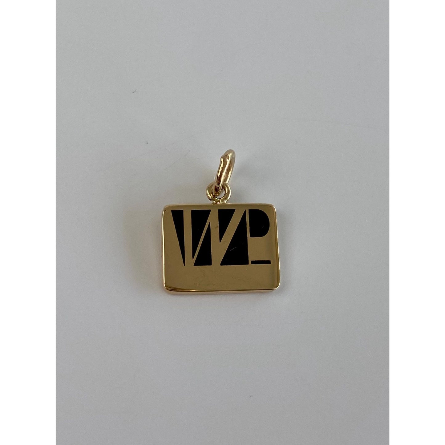 Vintage Solid 10k Yellow Gold Black Enamel WP Charm