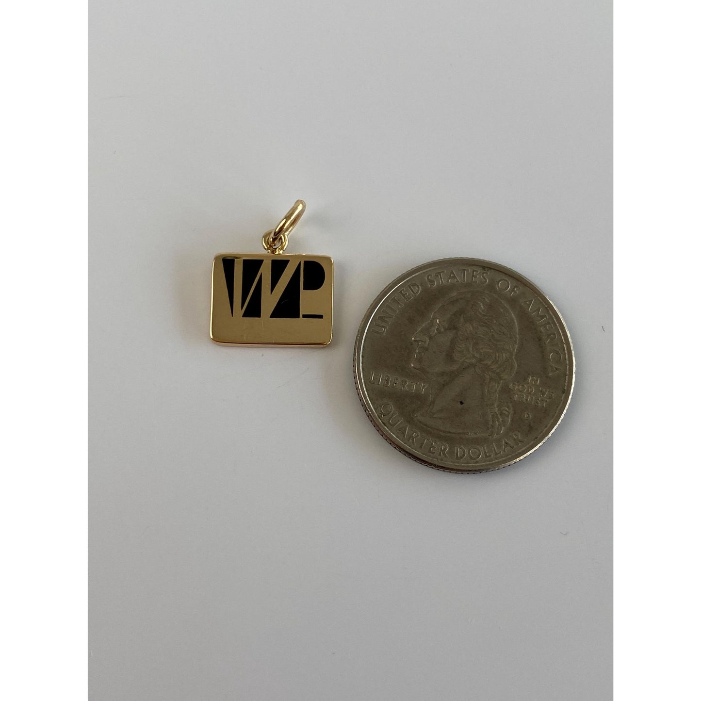 Vintage Solid 10k Yellow Gold Black Enamel WP Charm