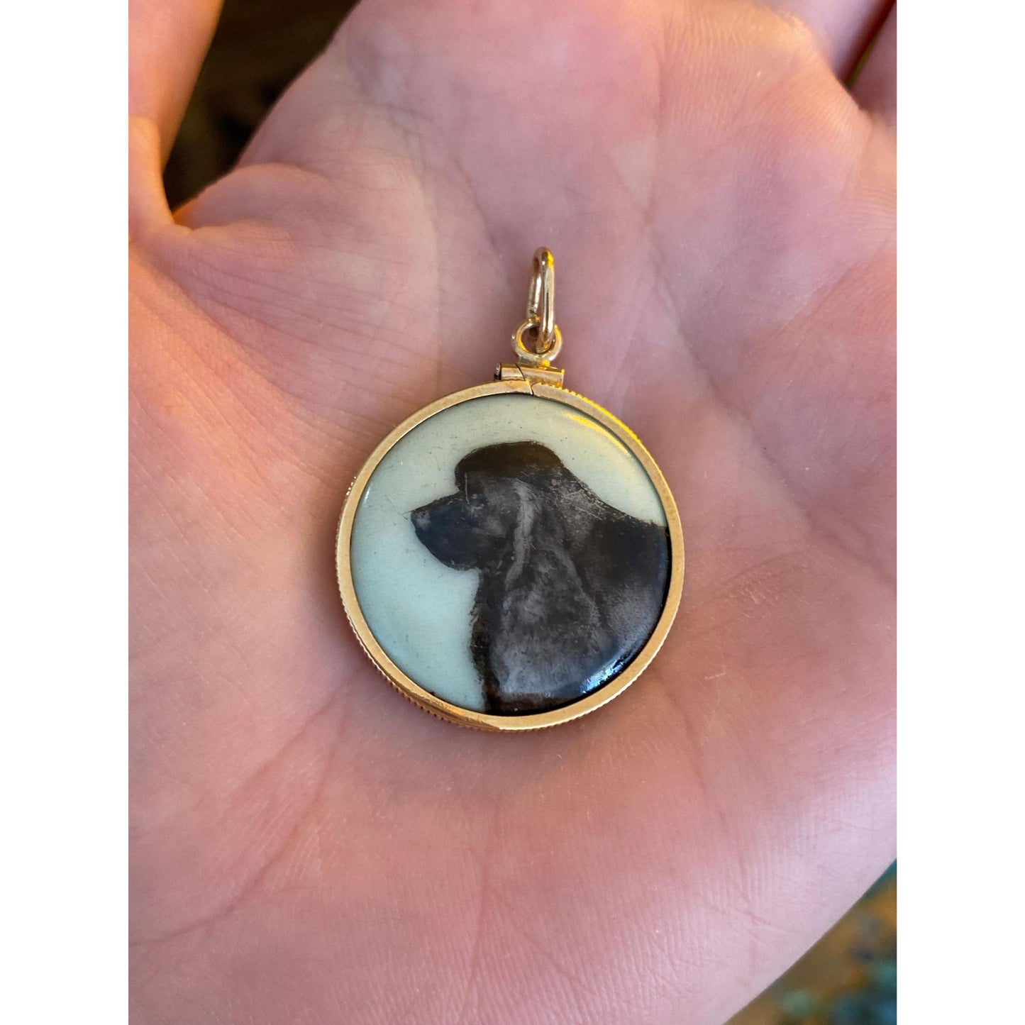 Vintage Solid 14k Yellow Gold Dog Charm