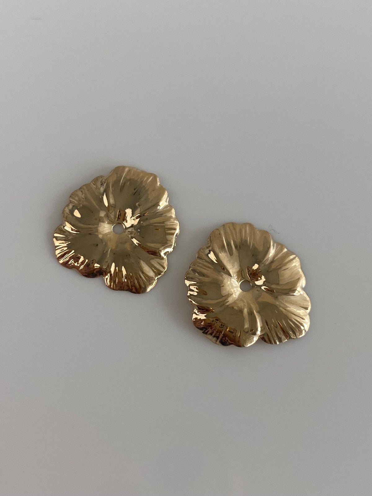 Vintage Solid 14k Yellow Gold Flower Earring Jackets