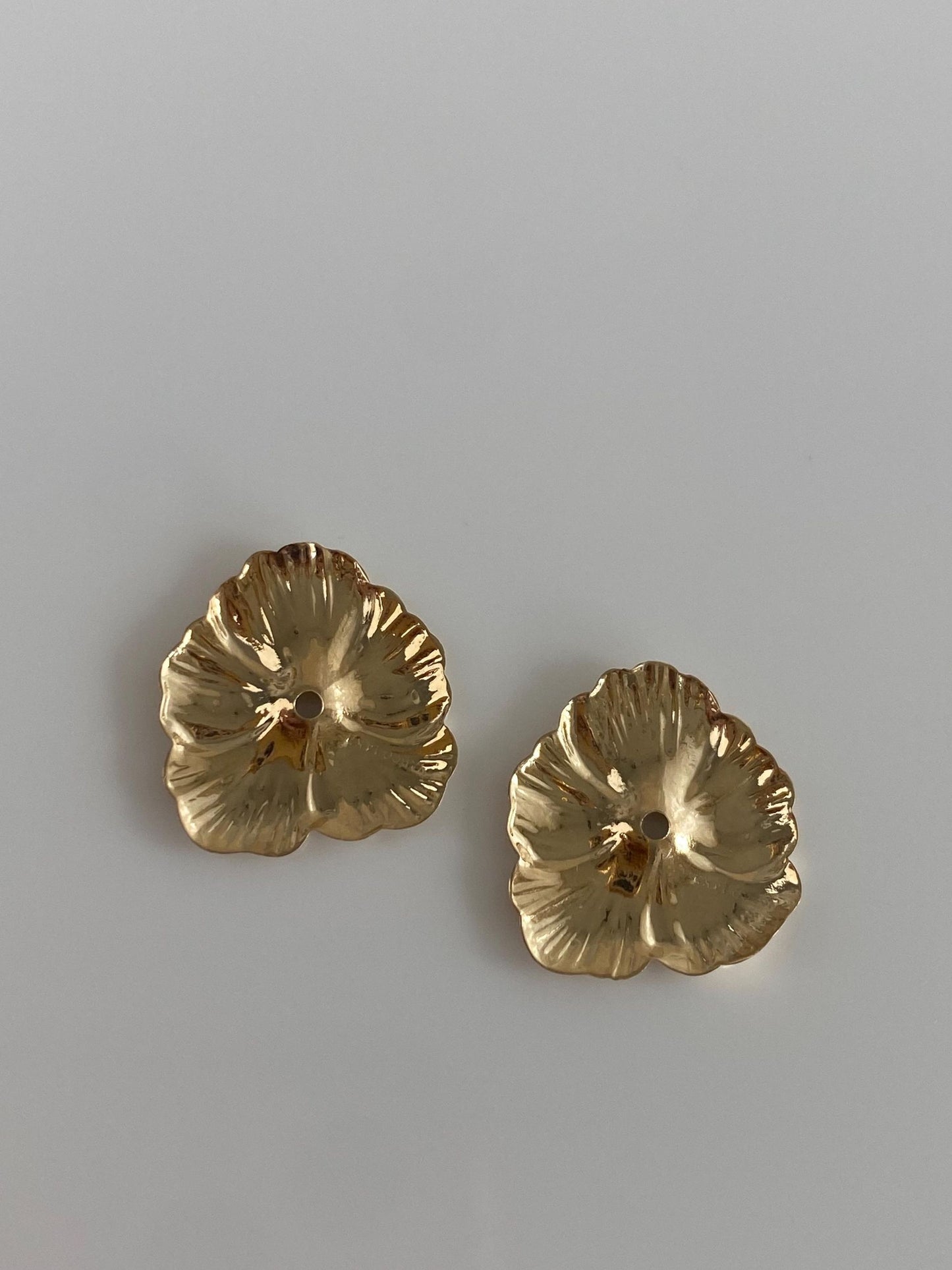 Vintage Solid 14k Yellow Gold Flower Earring Jackets
