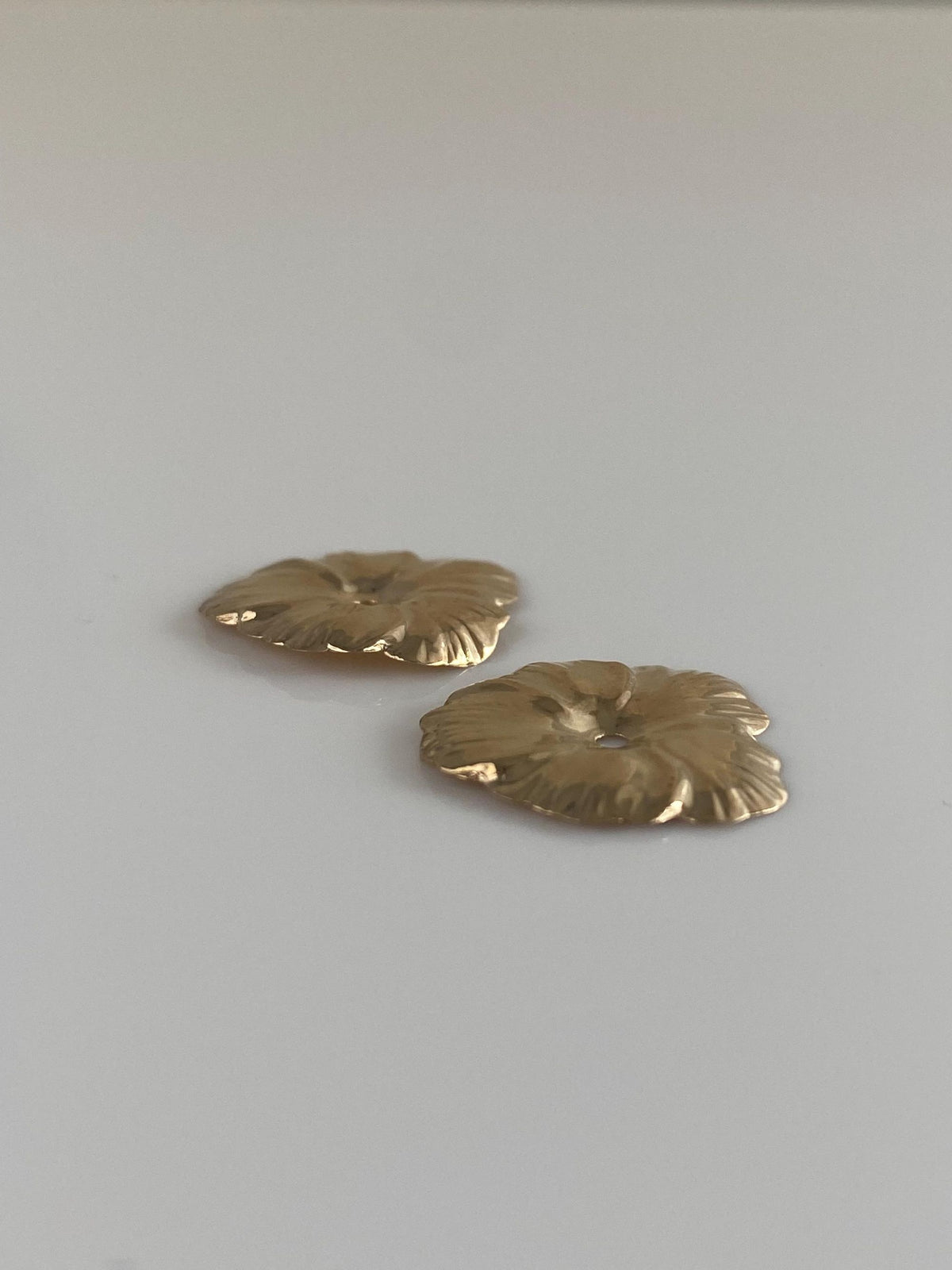 Vintage Solid 14k Yellow Gold Flower Earring Jackets