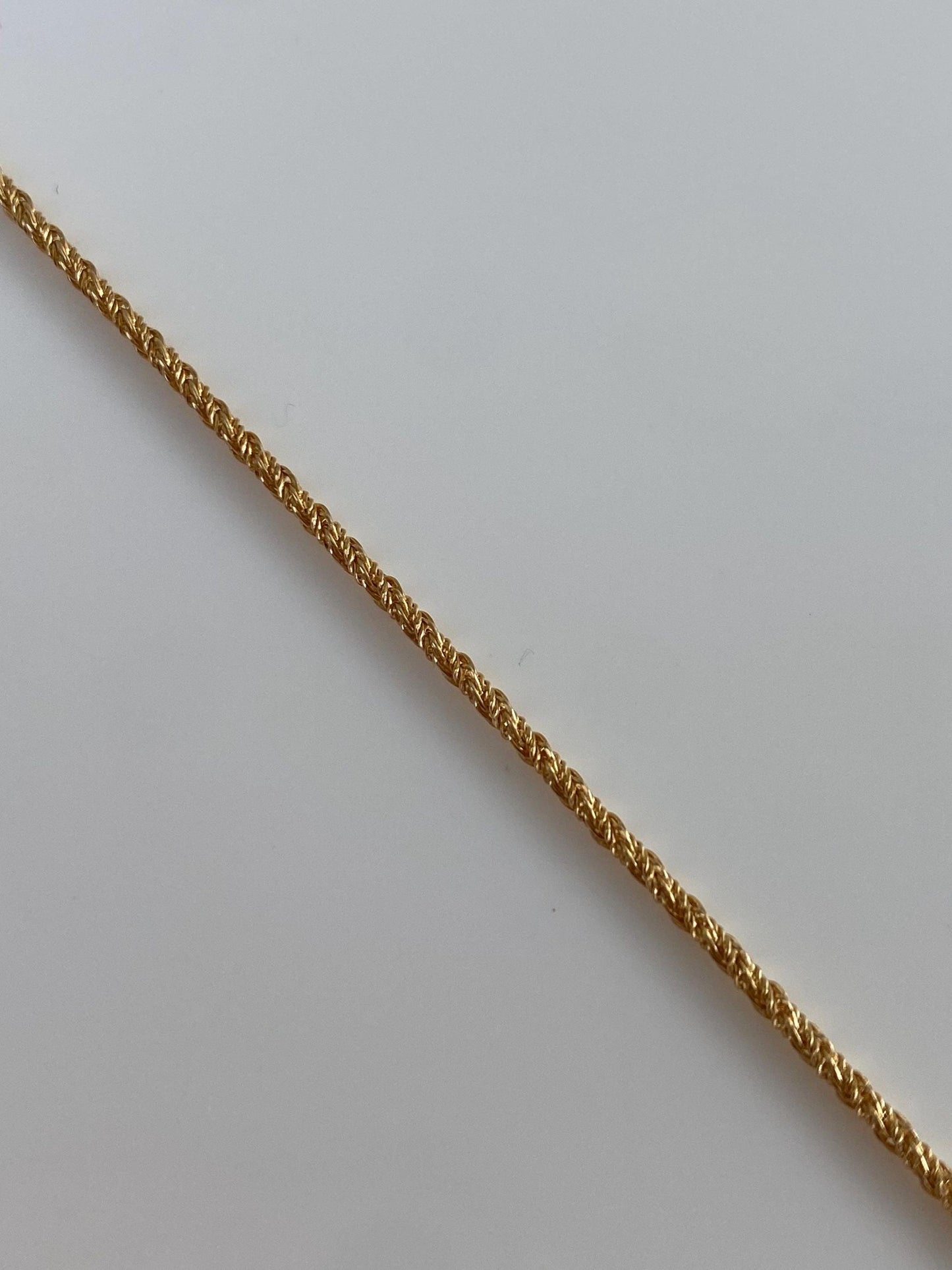 Vintage Solid 14k Yellow Gold Twist Style Chain Bracelet - 7.25 inches