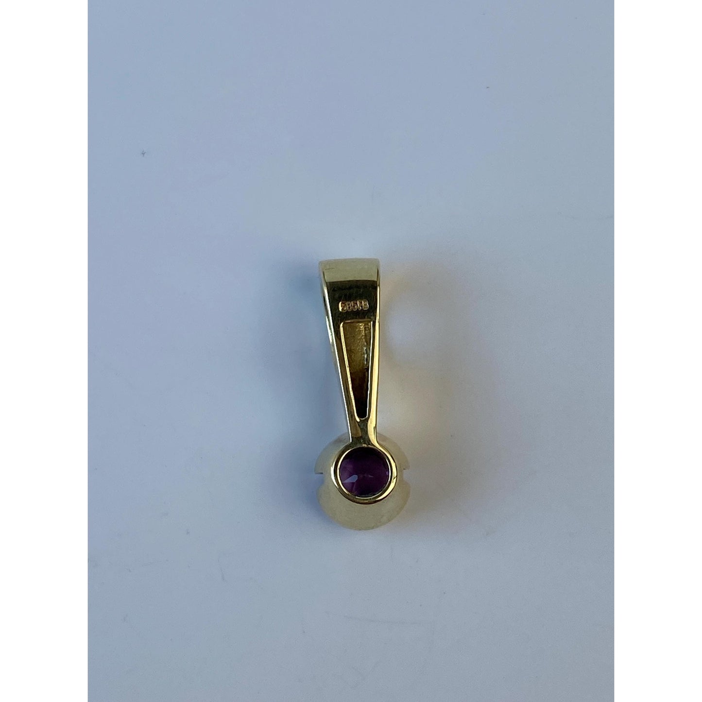 Vintage Solid 14k Yellow Gold Amethyst Charm