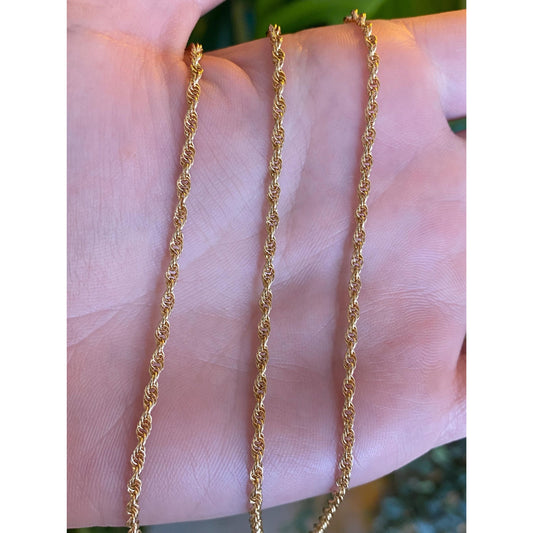 Vintage Solid 14k Yellow Gold Chain Necklace - 24.25 inches
