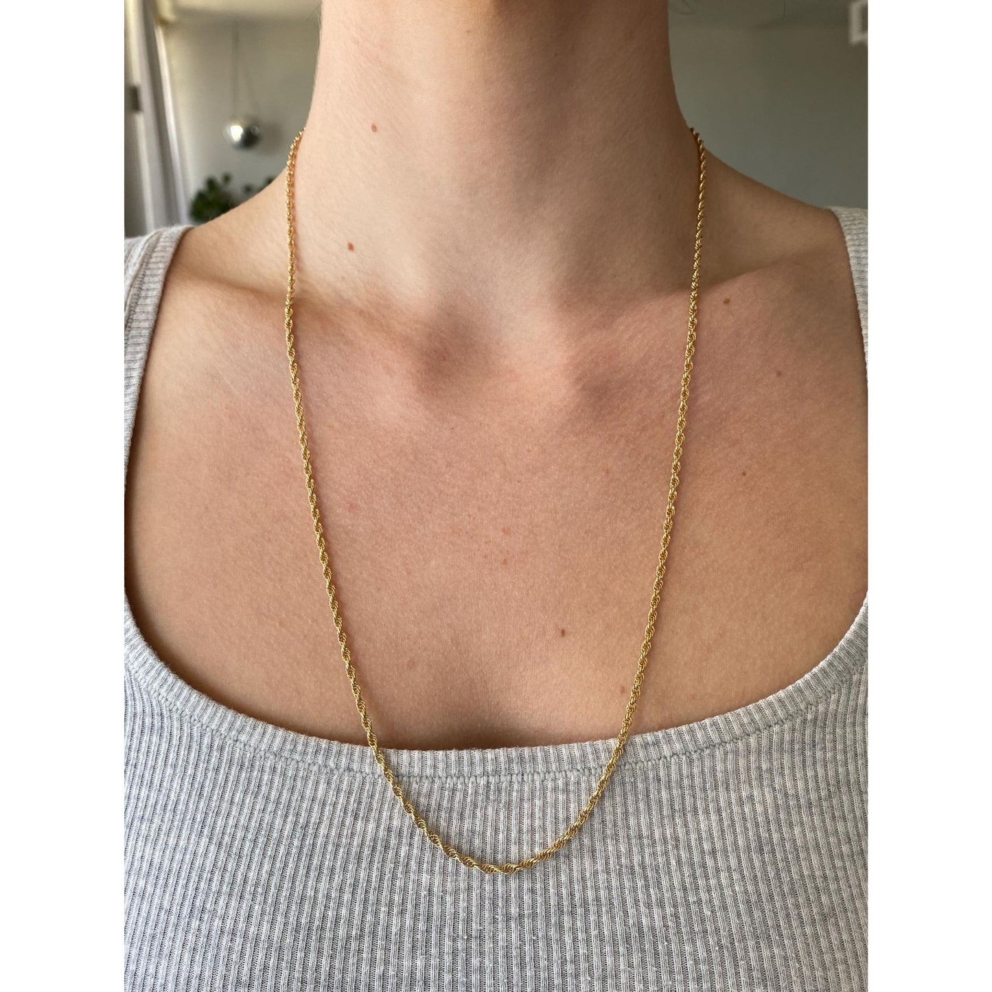 Vintage Solid 14k Yellow Gold Chain Necklace - 24.25 inches
