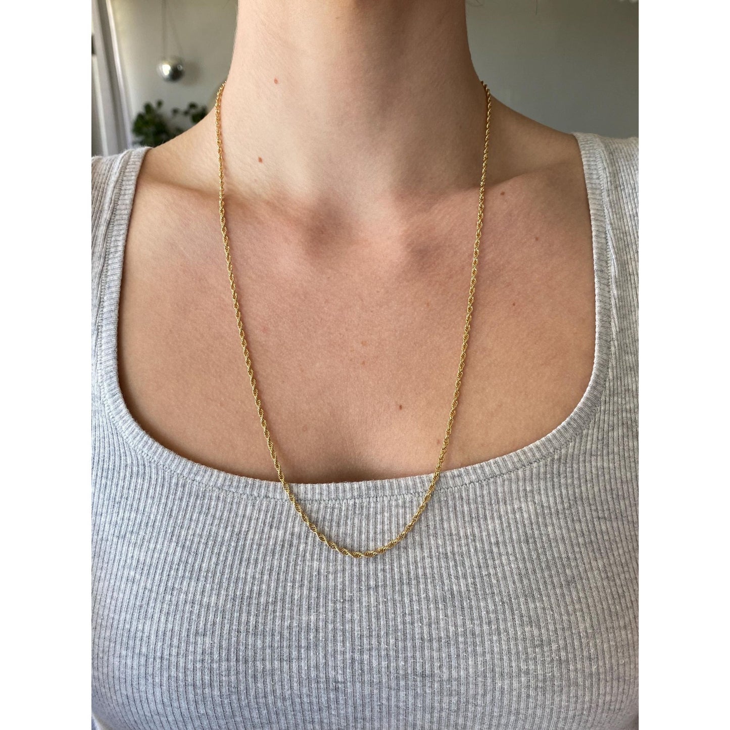 Vintage Solid 14k Yellow Gold Chain Necklace - 24.25 inches