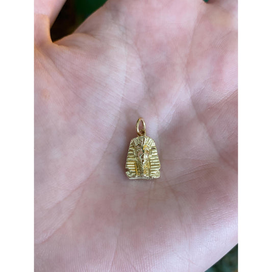 Vintage Solid 14k Yellow Gold Egyptian Pharaoh Charm