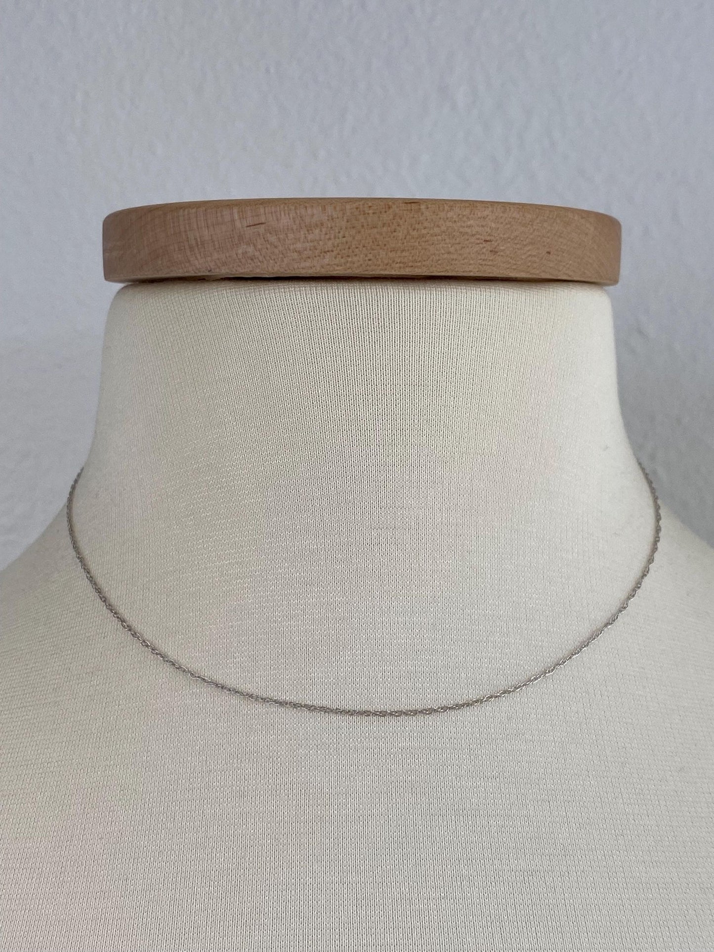 Vintage Solid 14k White Gold Chain Necklace - 16 inches