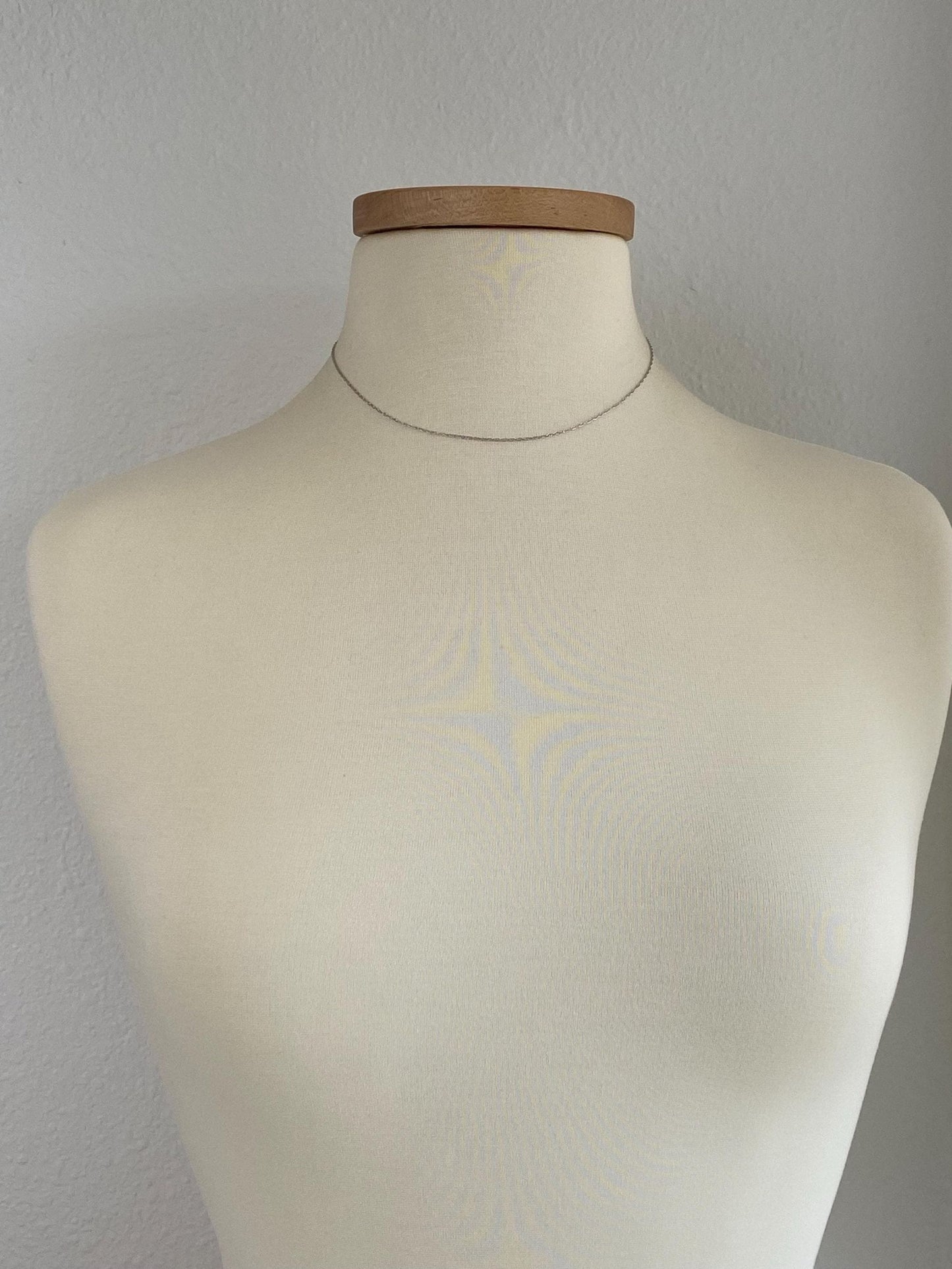 Vintage Solid 14k White Gold Chain Necklace - 16 inches